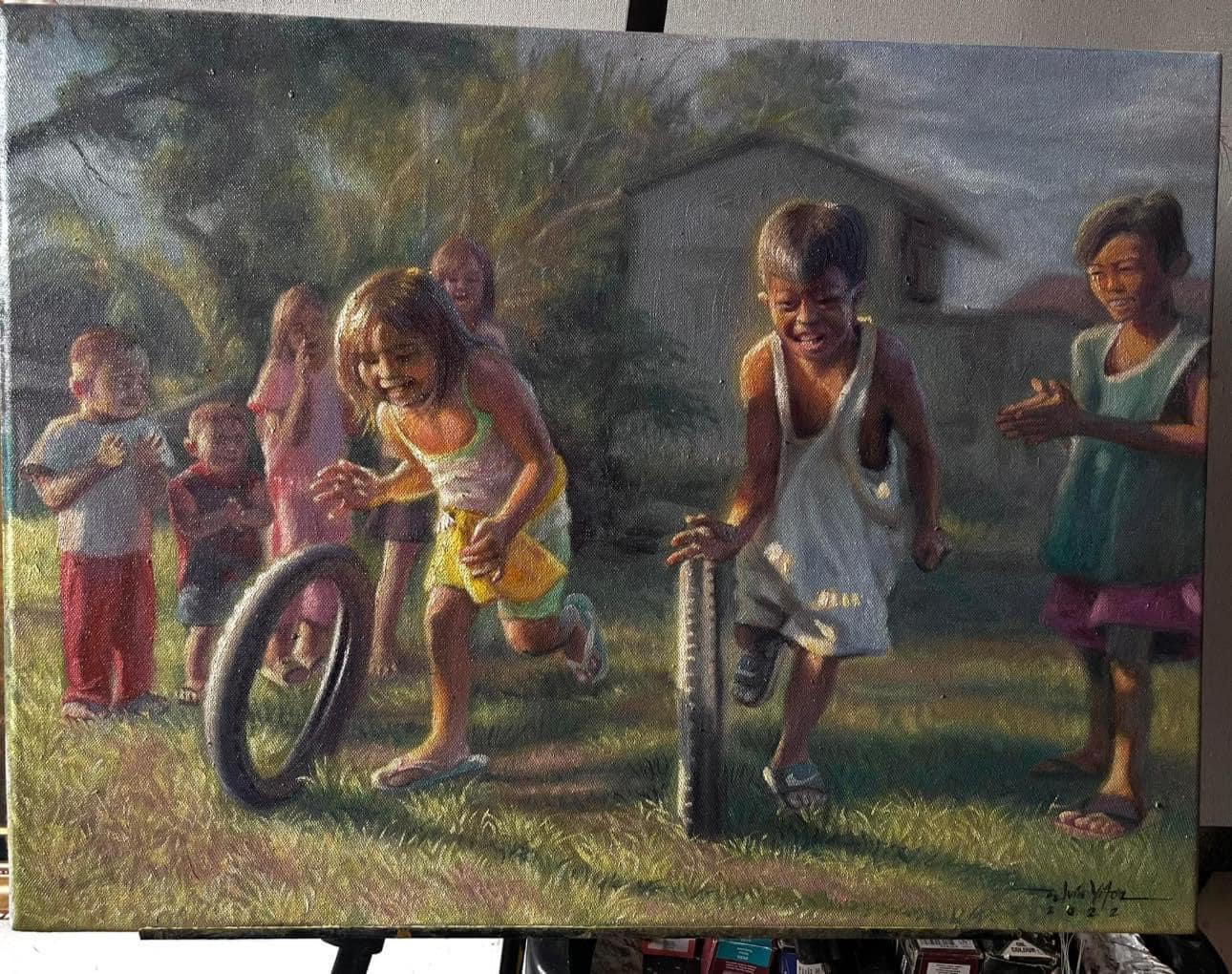 A Bukid Life painting of Elvin Vitor. Photo by Elvin Vitor.