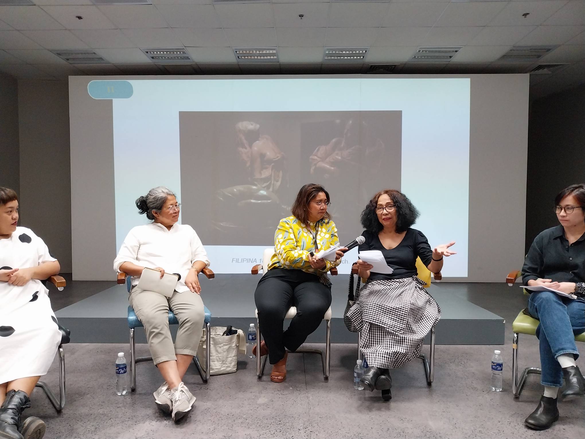 (from left) Tanya Villanueva, Maria Cruz, Kristine Michelle Santos, Julie Lluch, and Lee Paje. Photo by Elle Yap.