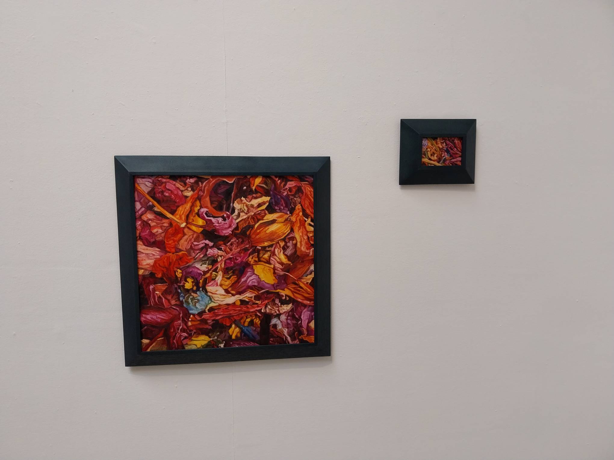 Two paintings by Shannah Orencio. Photo by Elle Yap.