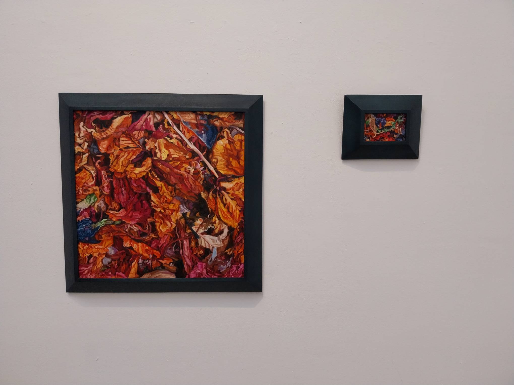 Paintings by Shannah Orencio for the exhibit. Photo by Elle Yap.