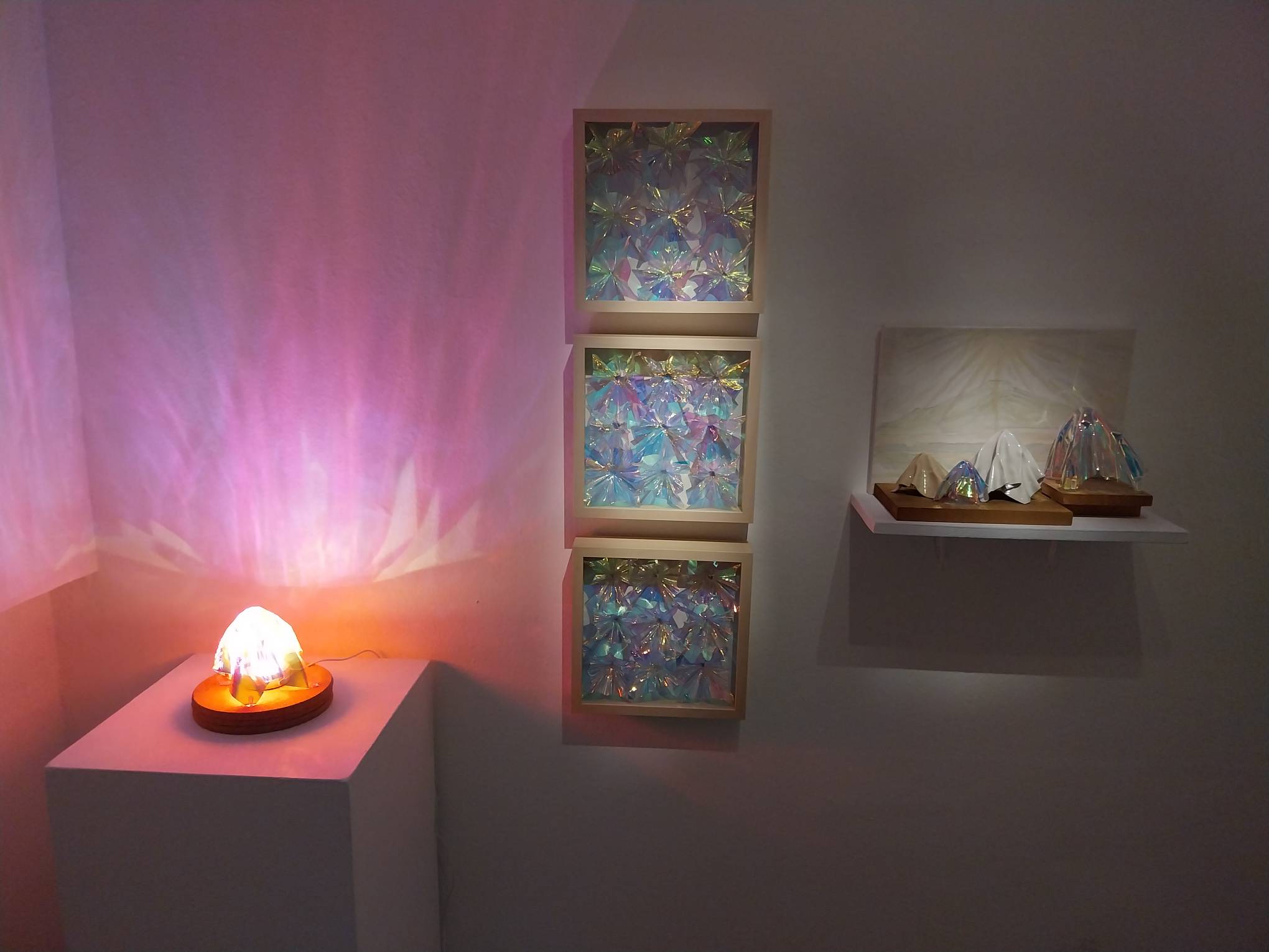 Some of the works in the exhibit. Photo by Elle Yap.