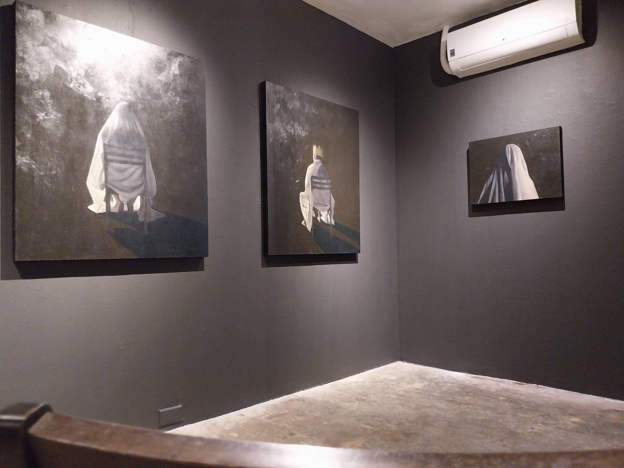 Perspective of Gelo Montiero's exhibit from the chair. Photo by Elle Yap.
