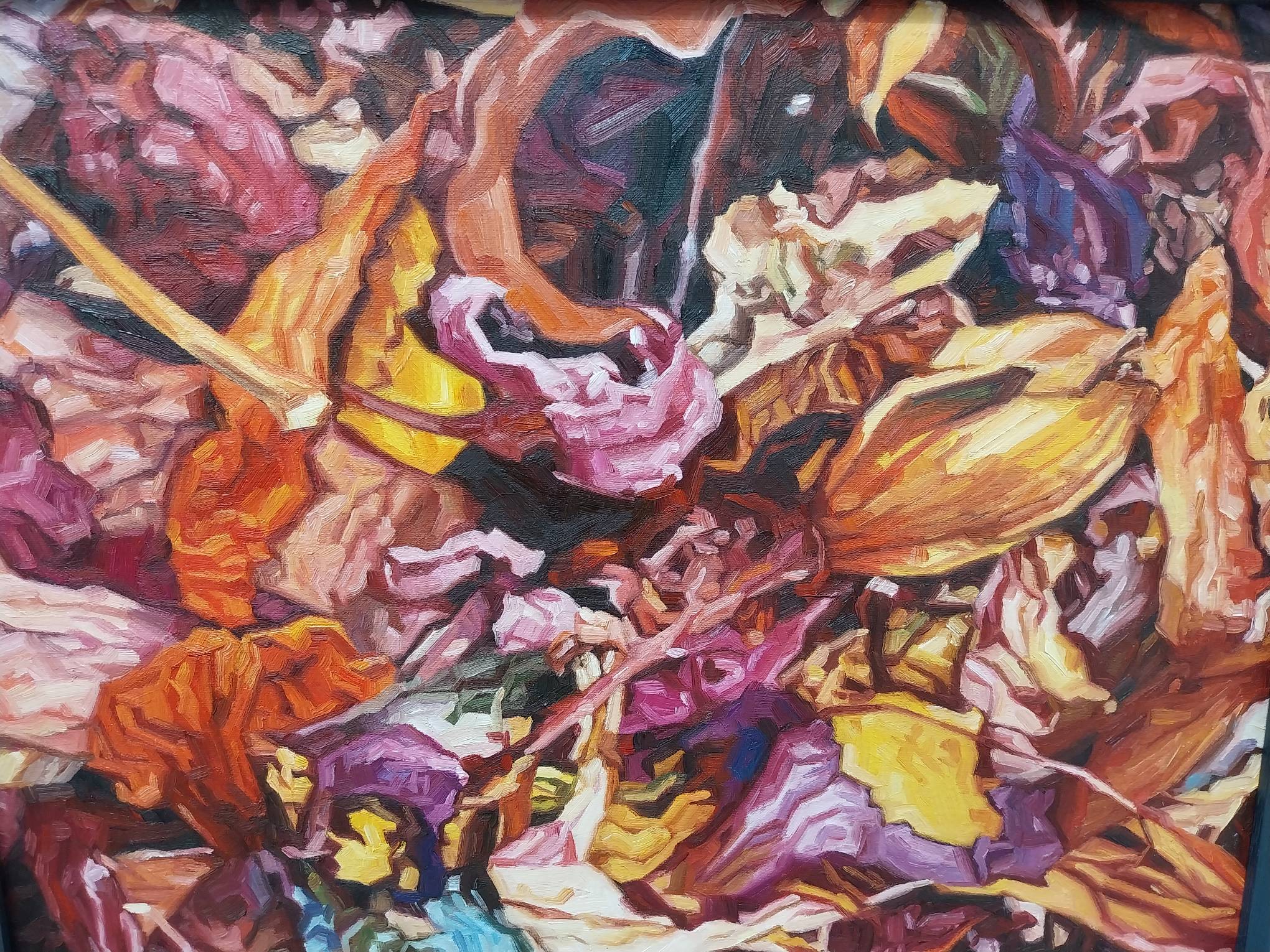 One of the paintings up close. Photo by Elle Yap.