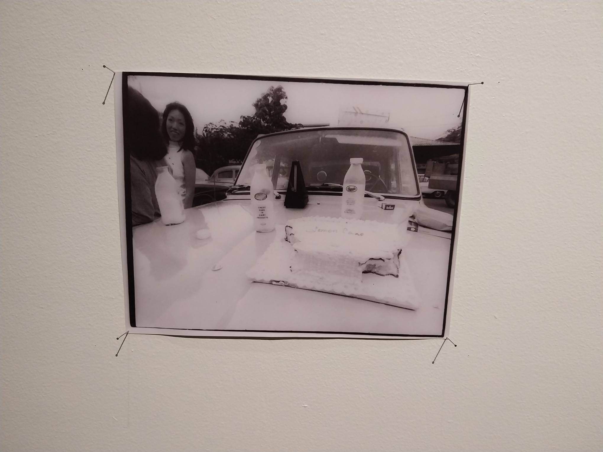 A photograph during the original "Untitled (Lemon Cake)" work, shown for "Running Backwards Into the Future." Photo by Elle Yap.