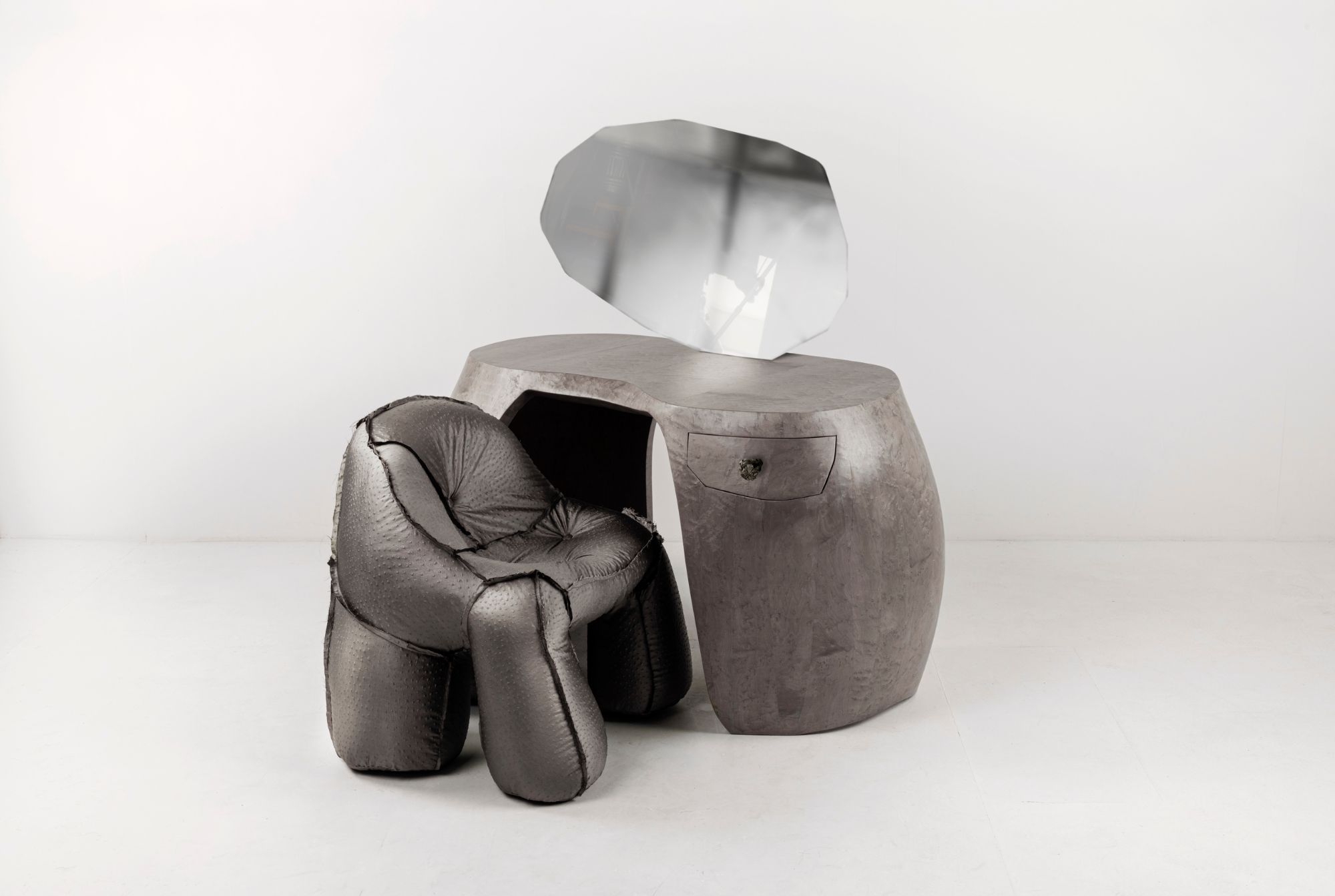 Charlotte Kingsnorth's "Birds Eye Dressing Table Set." 