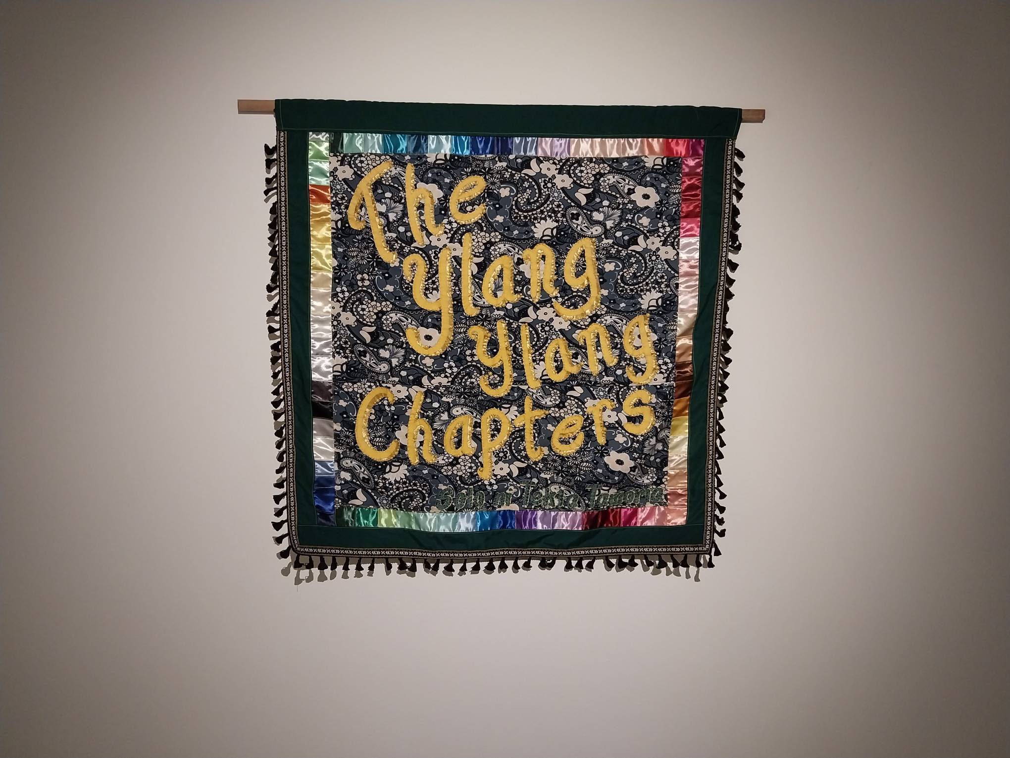 Title weaving of the exhibit. Photo by Elle Yap.