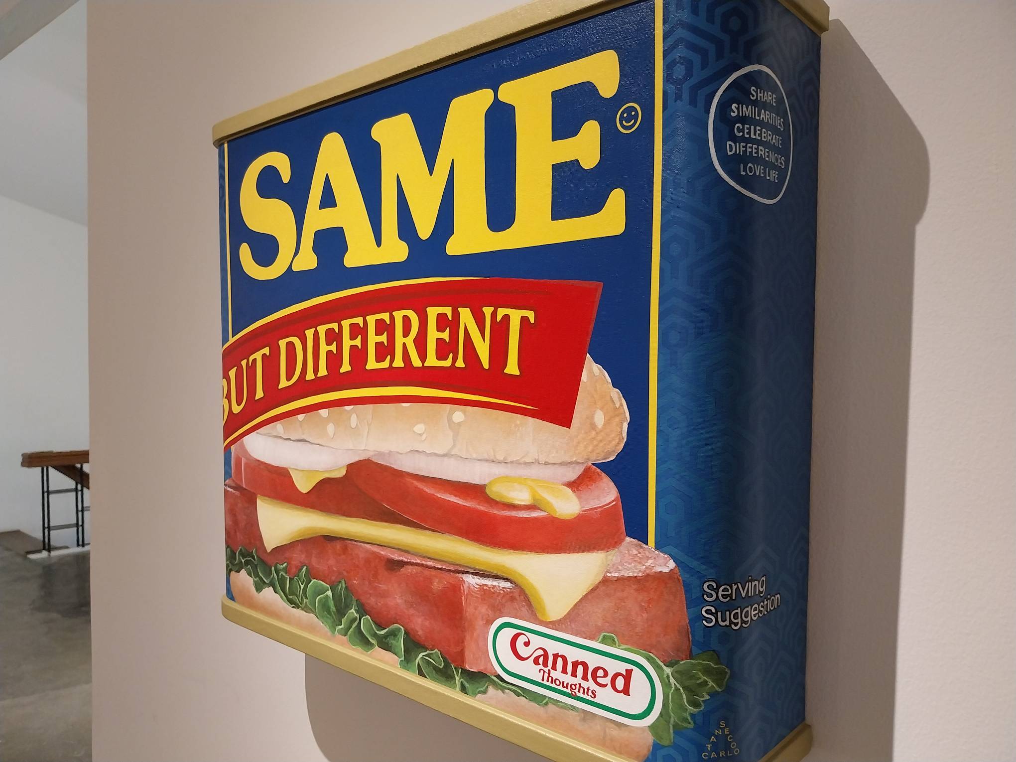 One of the artwork parodies in Carlo Tanseco's "Canned Thoughts." Photo by Elle Yap.