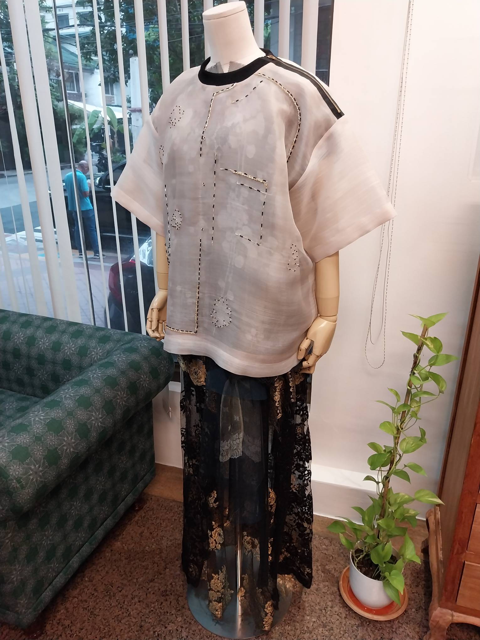 One of Bitagcol's designs as shown in a mannequin. Photo by Elle Yap.