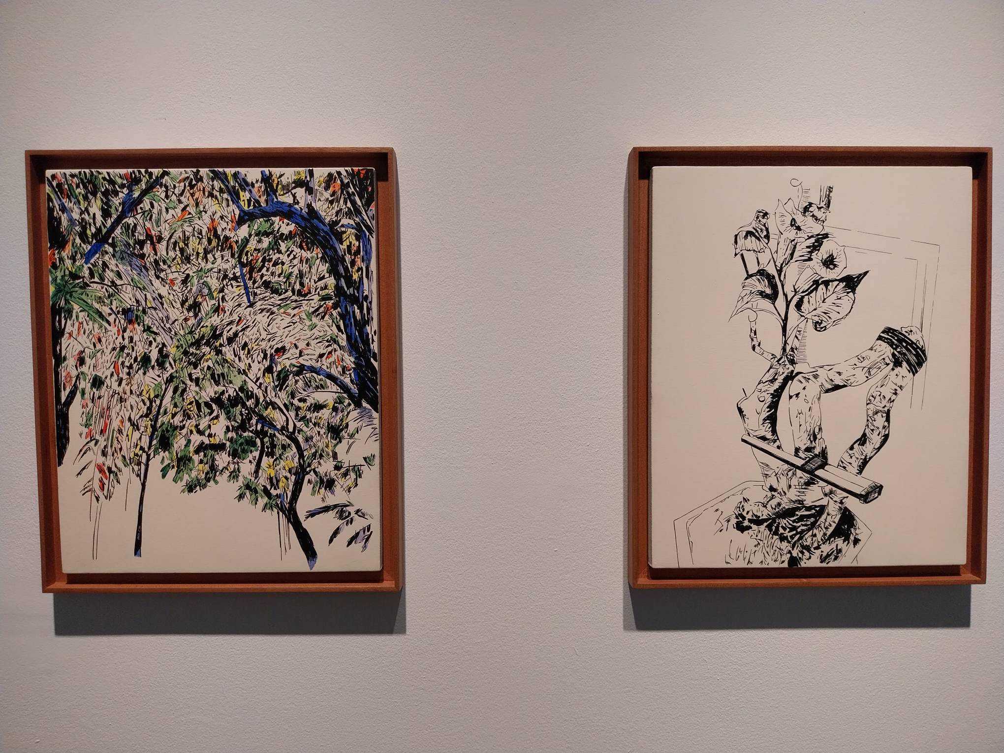 Two of the "Under One Constant" paintings. Photo by Elle Yap.