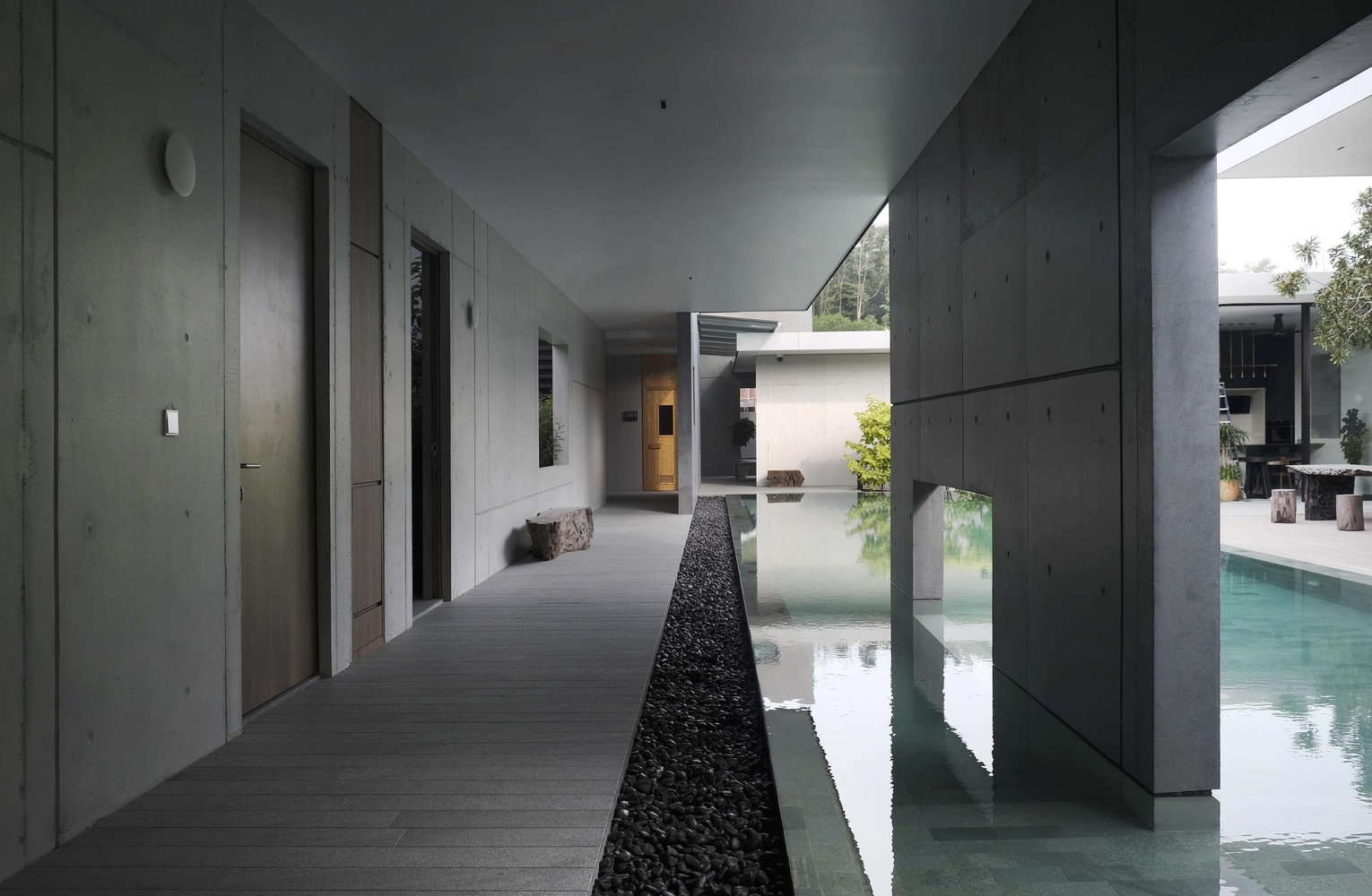 A hallway with two rooms visible. Photo by Ameen Deen.