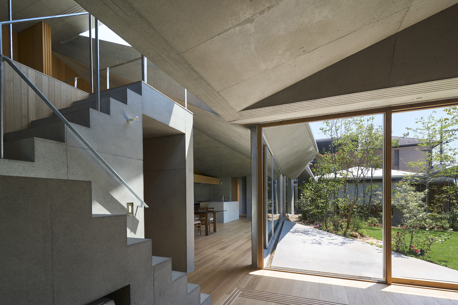 A staircase in the residence. Photo by Toshiyuki Yano.