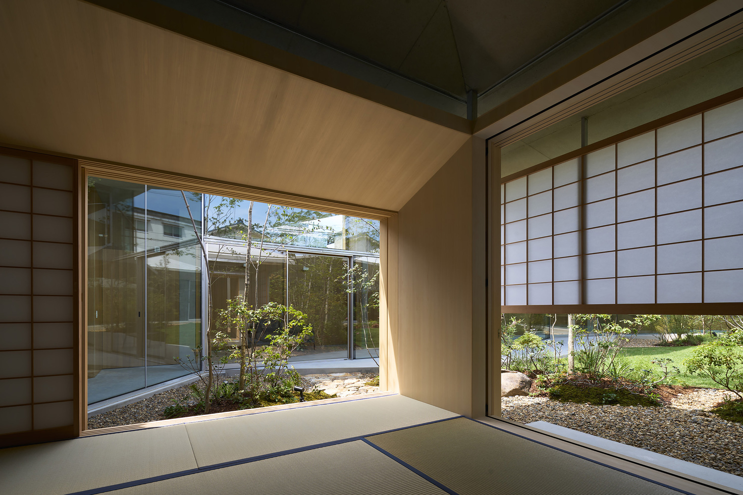 One of the rooms of the house with fusumi-like windows. Photo by Toshiyuki Yano.