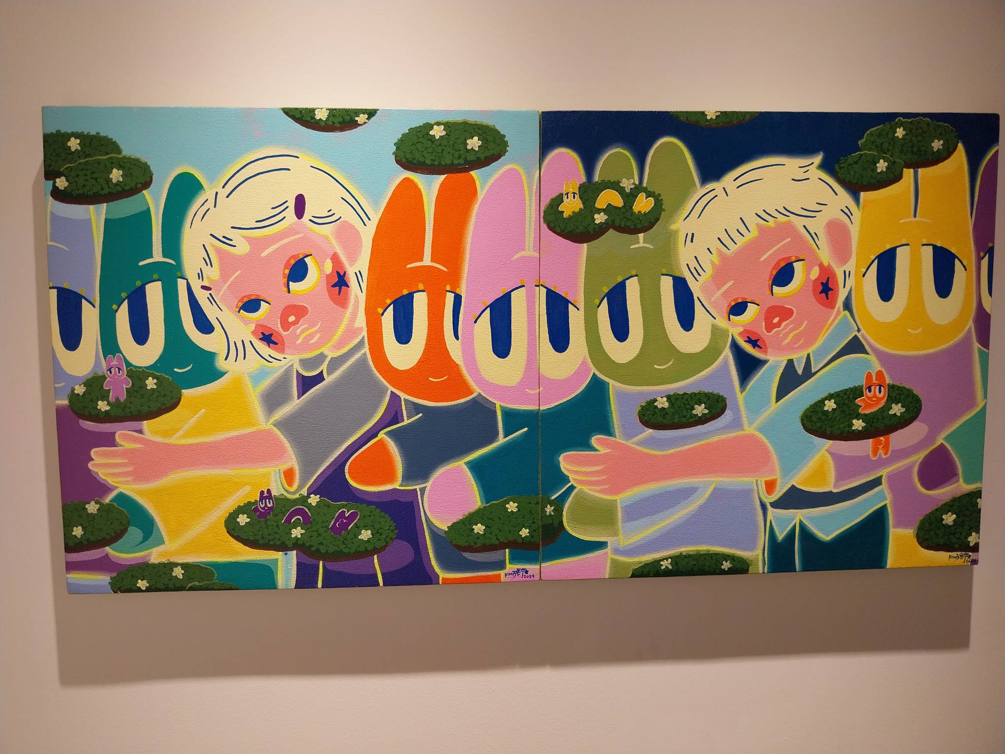 A painting from Kim Borja's "Flourish." Photo by Elle Yap.