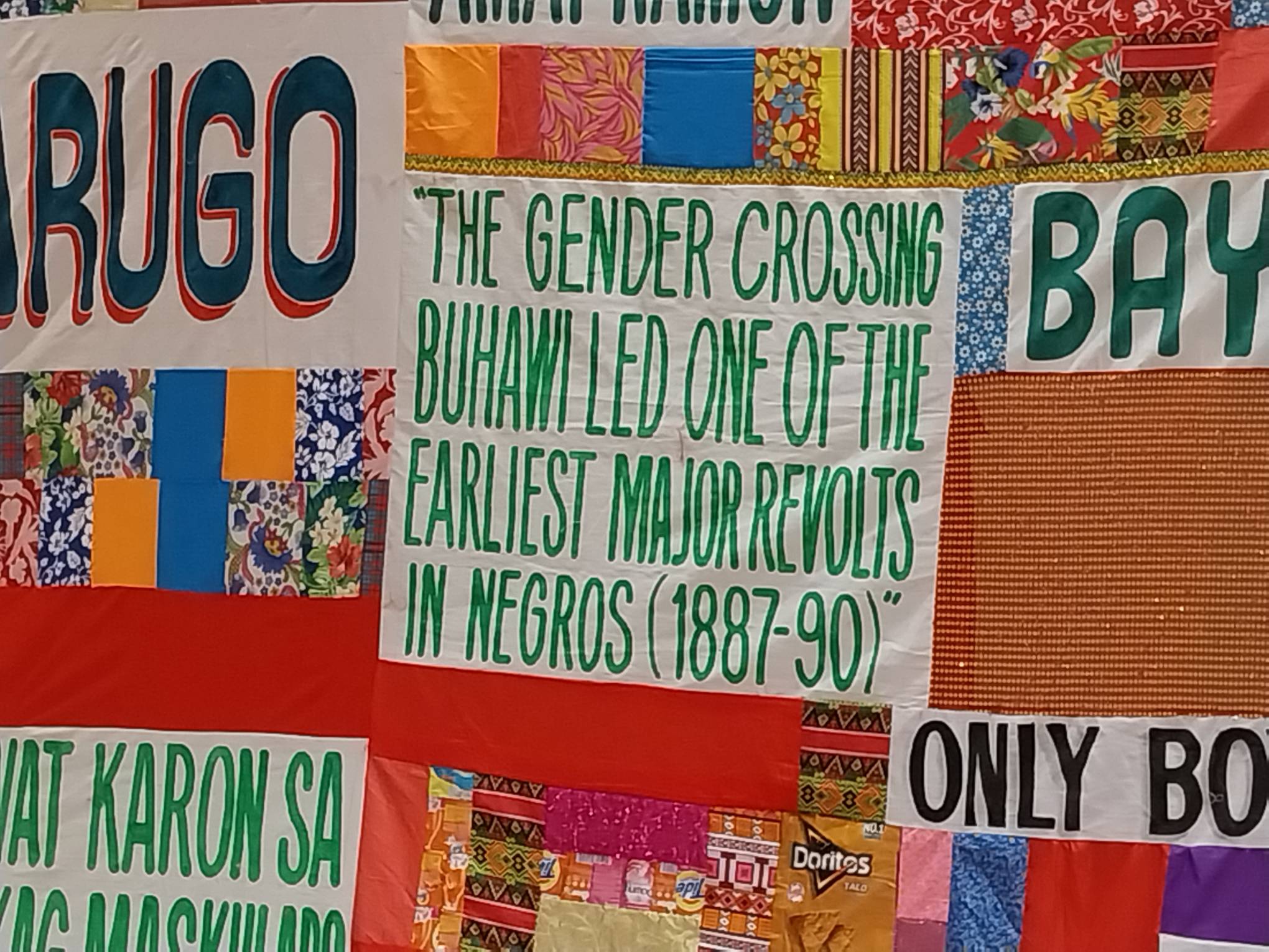 A detail for Kristoffer Ardeña’s "Ghost Painting: Pagkalalake." Photo by Elle Yap.