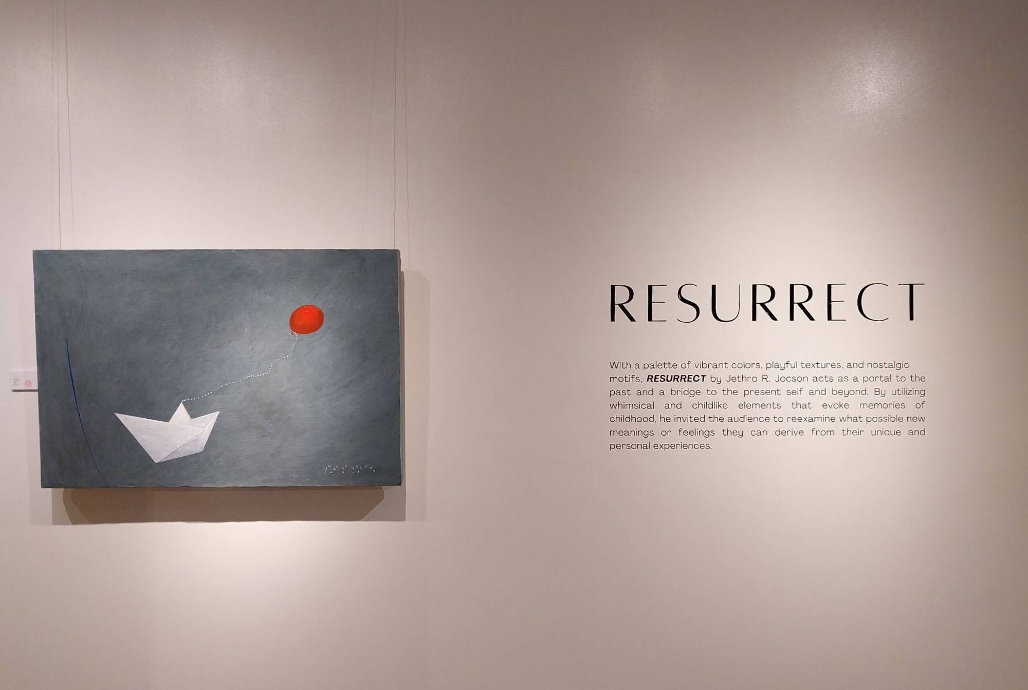 A painting by Jethro Jocson for "Resurrect." Photo by Elle Yap.