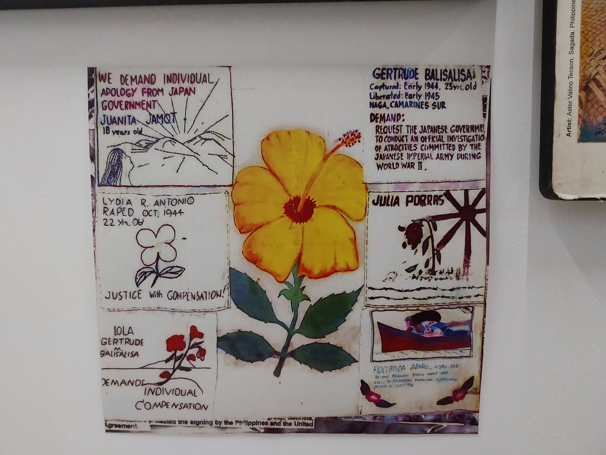 A poster calling for Japan's apology to comfort women they abused in World War II. Photo by Elle Yap.