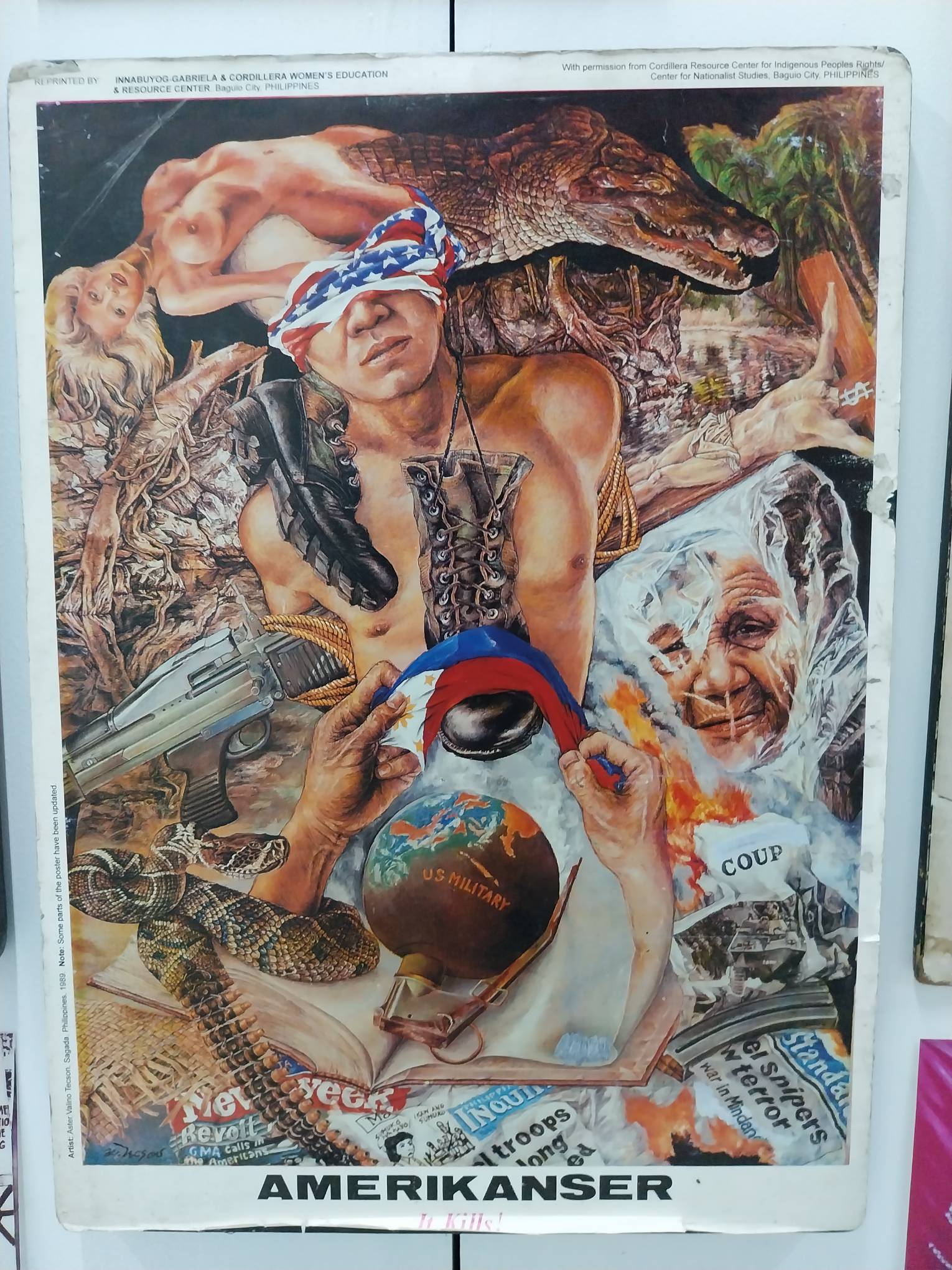 The "Amerikanser" poster from GABRIELA. Photo by Elle Yap.