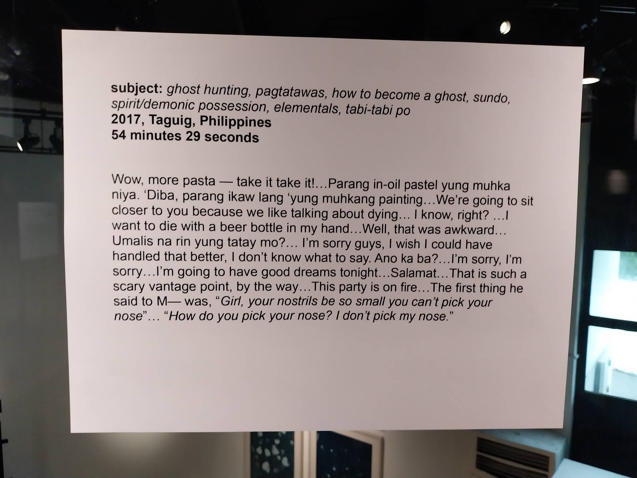 An interview fragment for Neo Maestro&rsquo;s &ldquo;Untitled (dregs from Don&rsquo;t Sleep At The Wake)" for Modeka Art. Photo by Elle Yap.