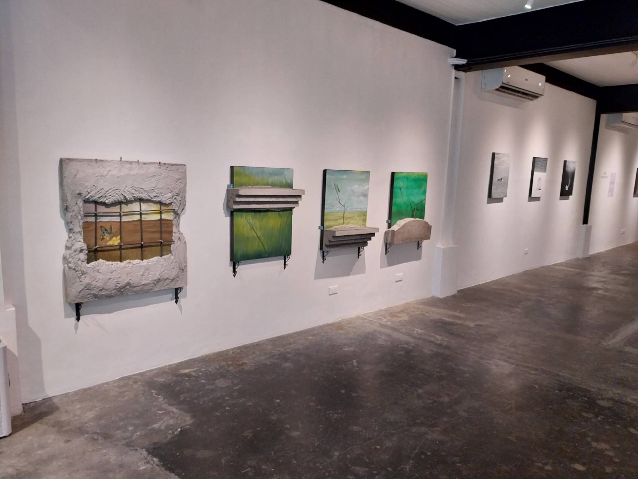 Some of the works for Kiko Marquez's "ANYAREH" exhibit. Photo by Elle Yap.