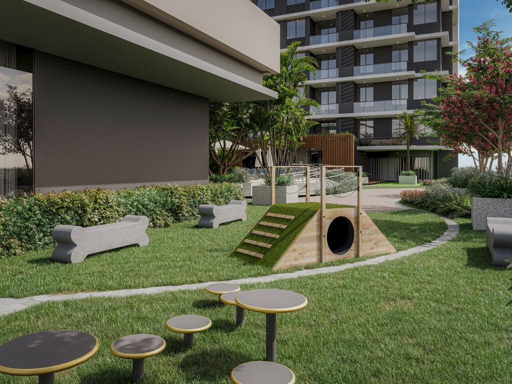 Le Pont Residences' dog park.