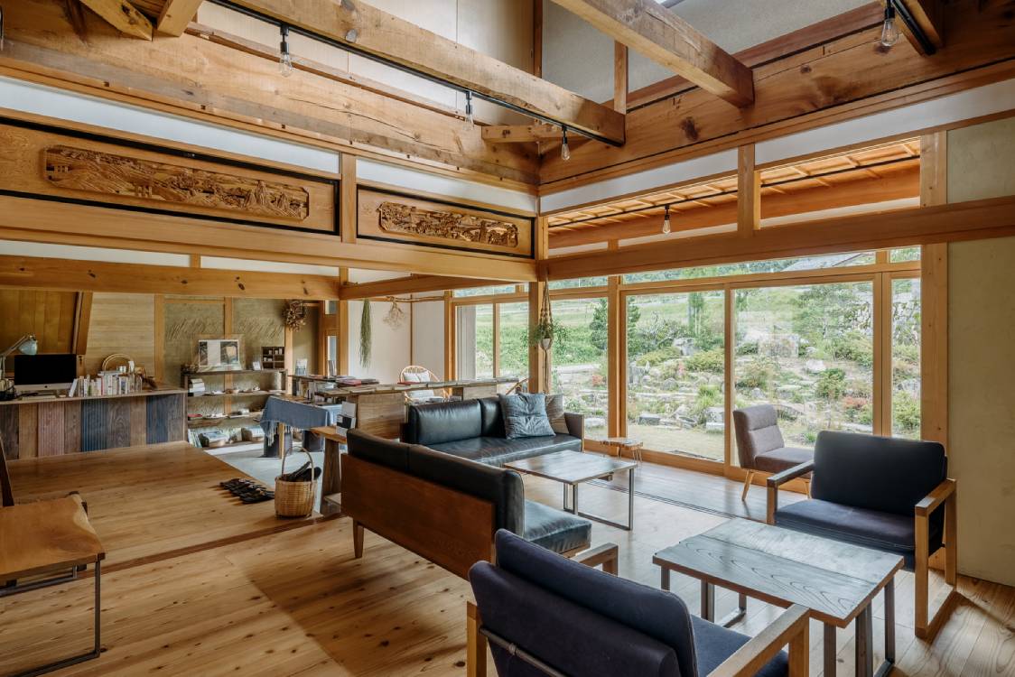 Bookstore area with reading chairs. Photo by Yoshiro Masuda.
