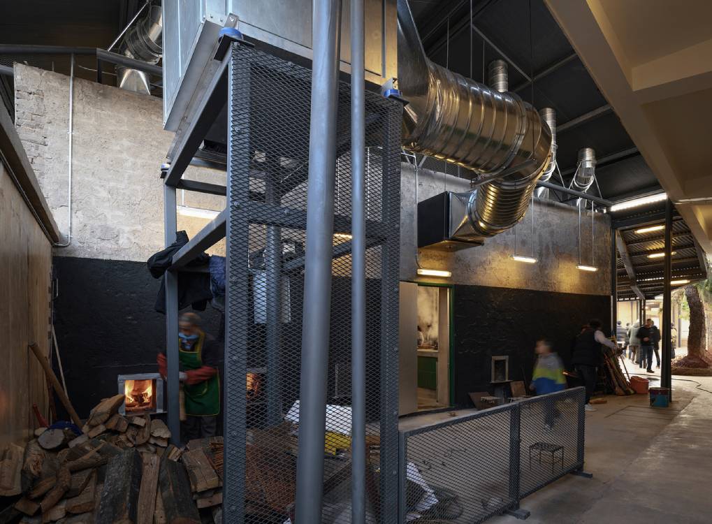 View of the exhaust areas of the community kitchen. Photo by Chen Hao.