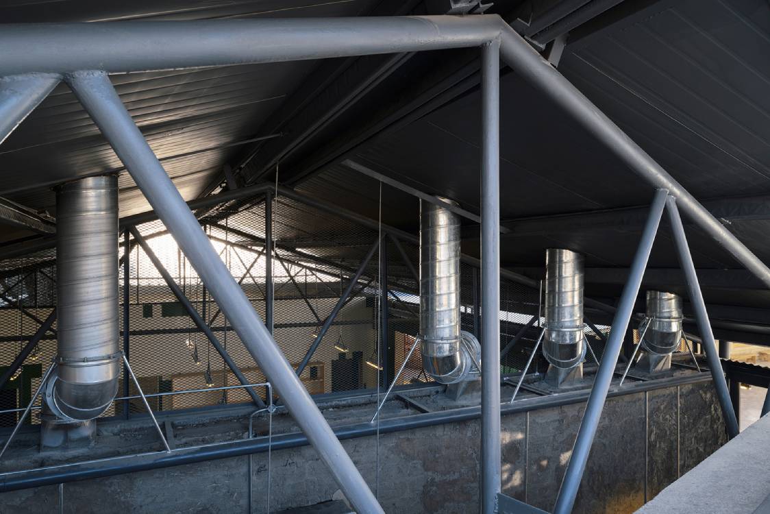 View of the exhaust areas of the community kitchen. Photo by Chen Hao.