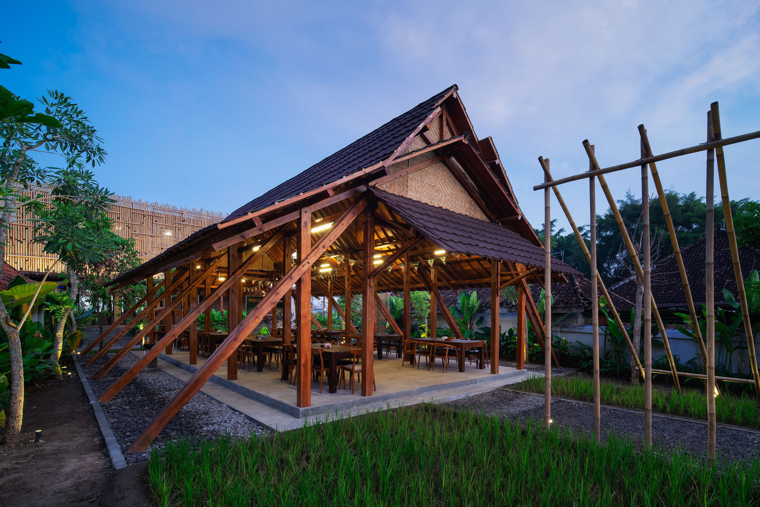 One of the dining areas for the restaurant. Photo by Ukara Studio.