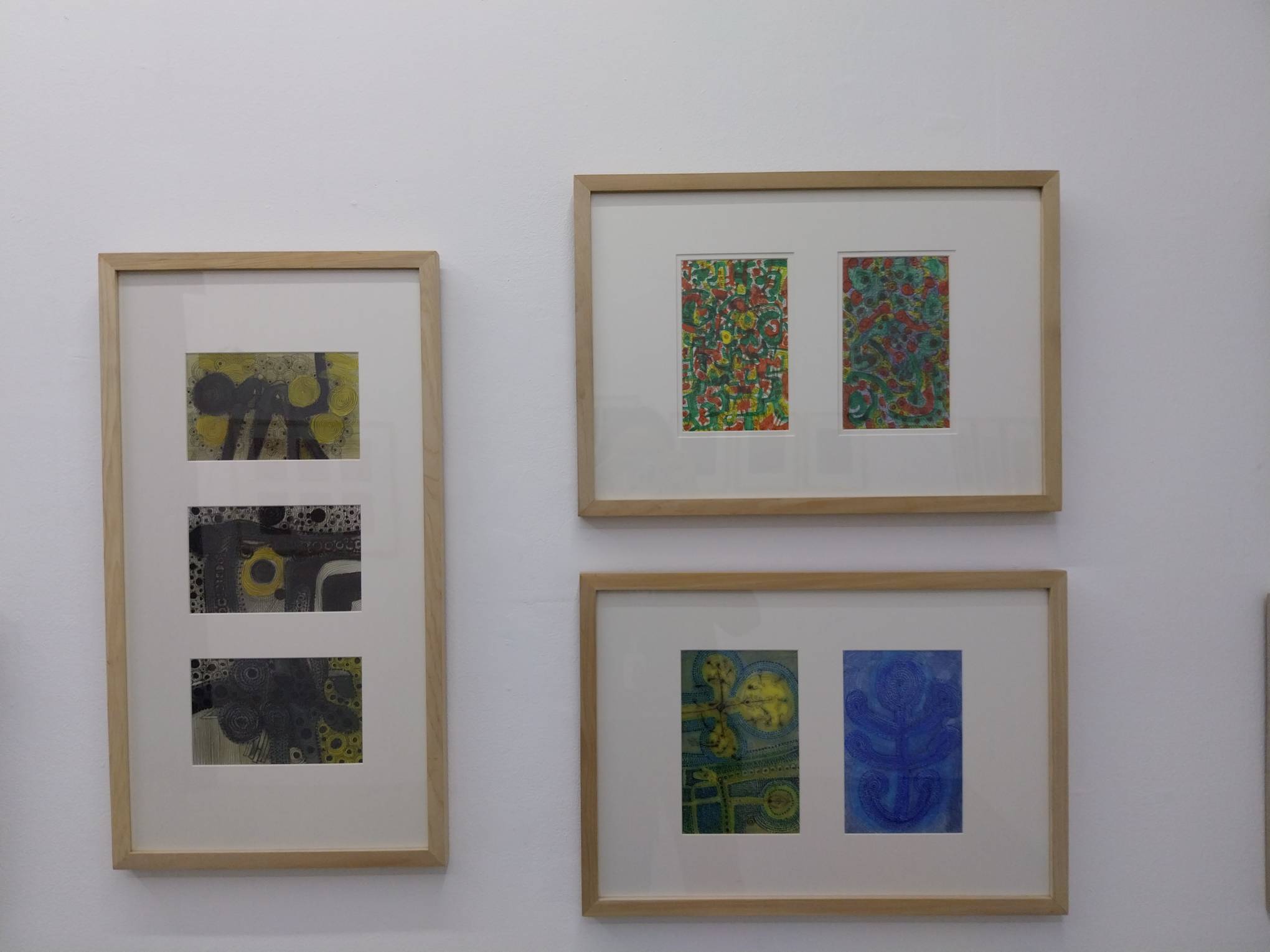 Six works by Elmer Nocheseda as presented in Mono8 Gallery. Photo by Elle Yap.