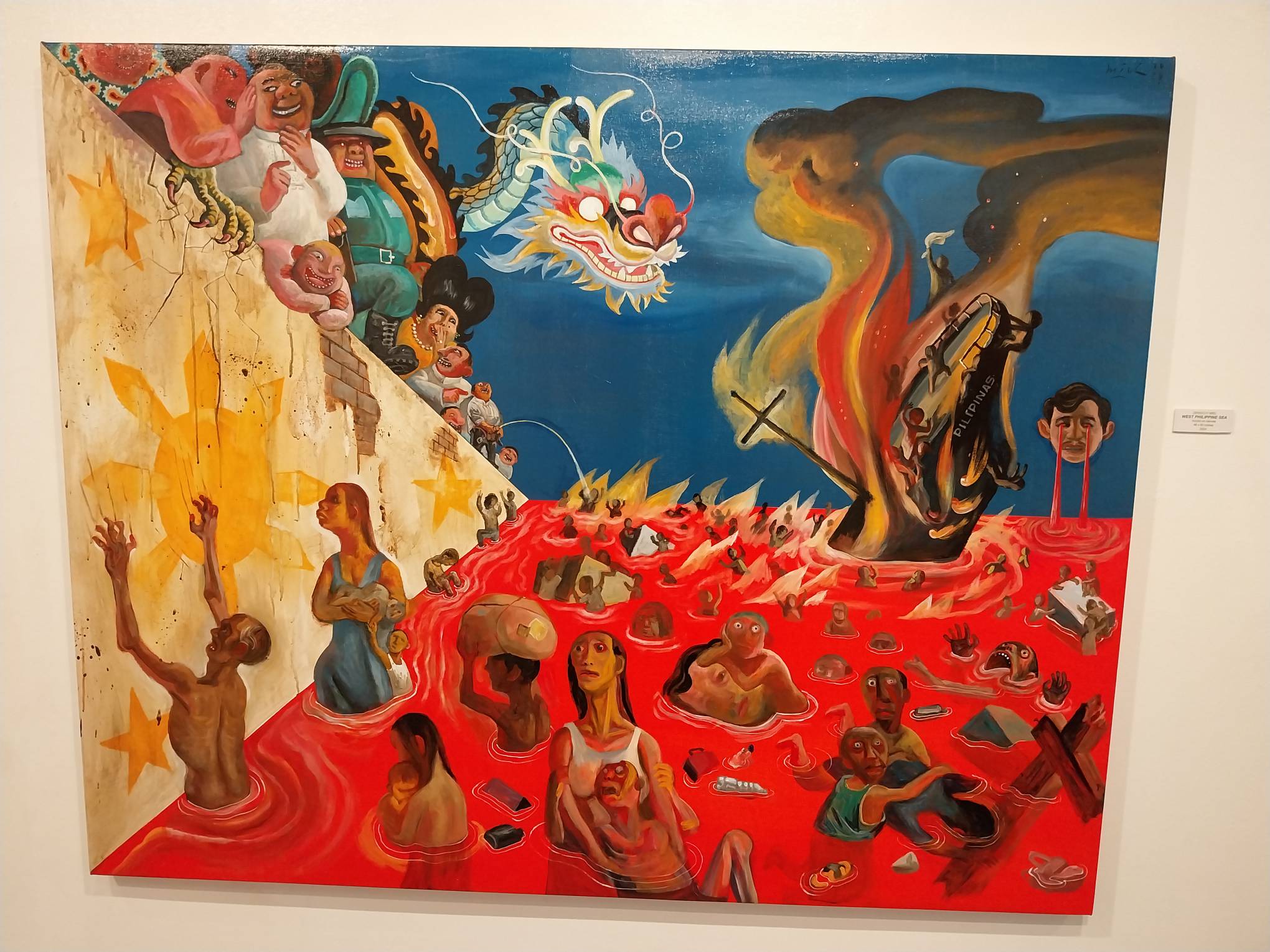 An artwork by Dengcoy Miel commenting on the West Philippine Sea. Photo by Elle Yap.