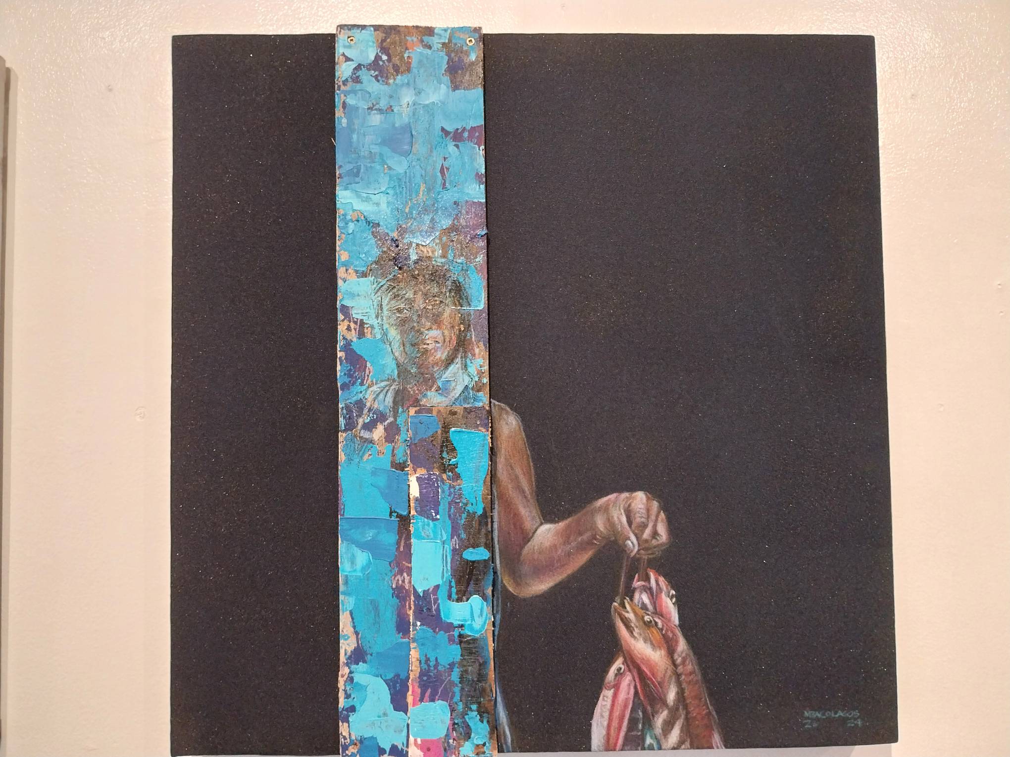 Michael Bacol’s “The Catch” for the Mindanao-themed exhibit "Sur." Photo by Elle Yap.