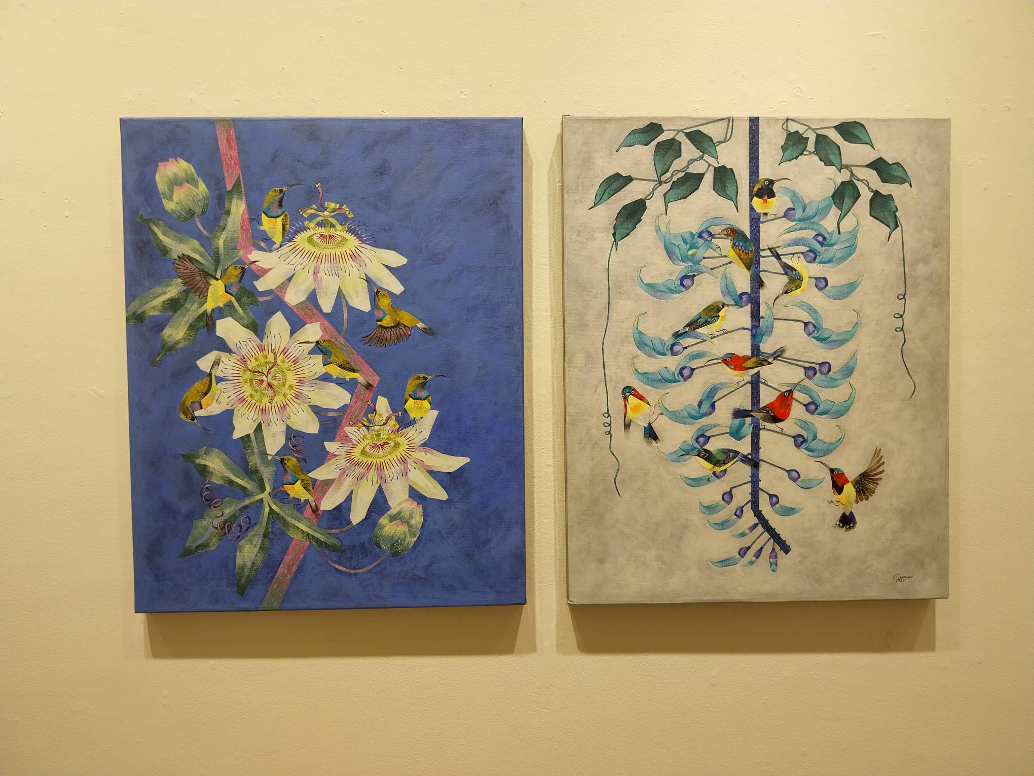 "Galak" and "Manghang Asul" as exhibited in "Himig ng Bahaghari." Photo by Elle Yap.