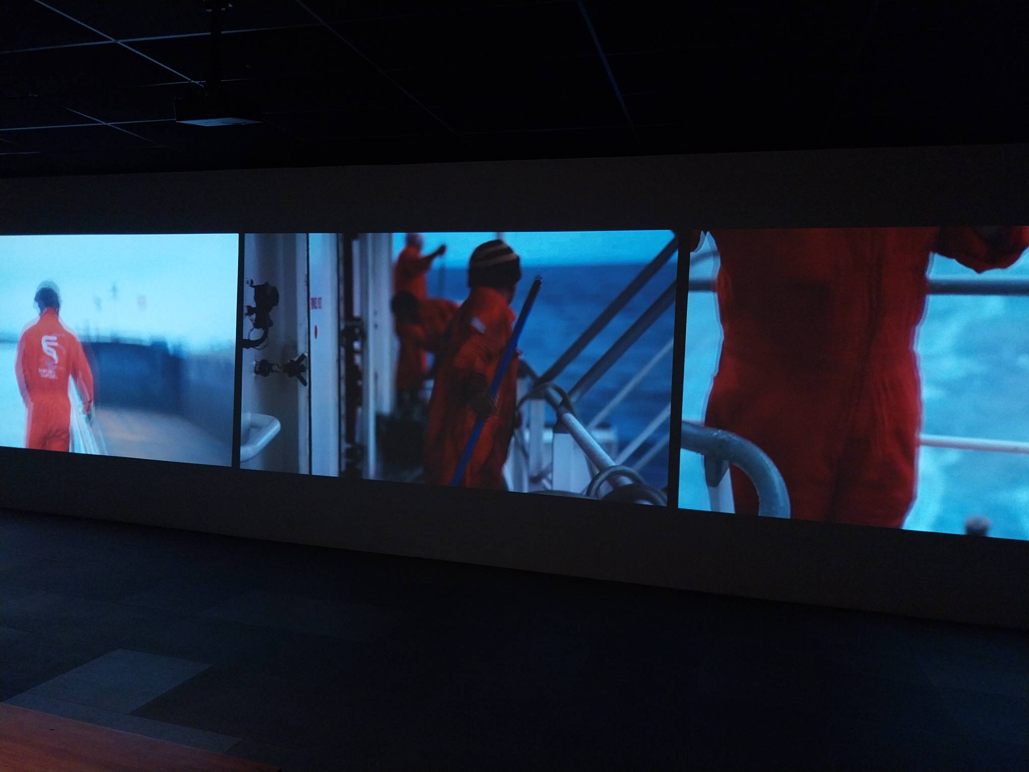 A clip for Martha Atienza’s video art work for "Transitions and Continuity." Photo by Patricia Yap.