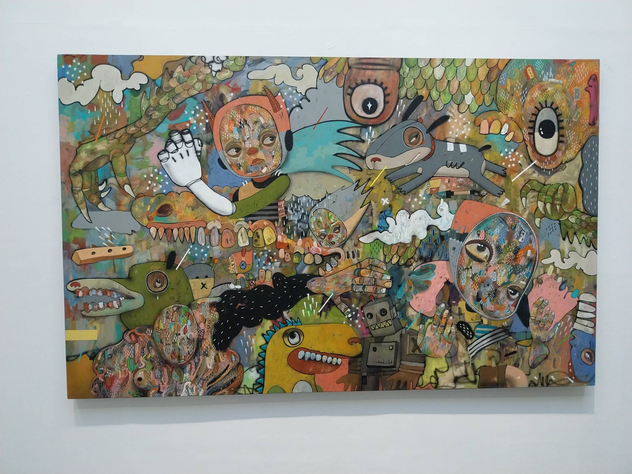 A painting for Reen Barrera's "Muscle Land." Photo by Elle Yap.