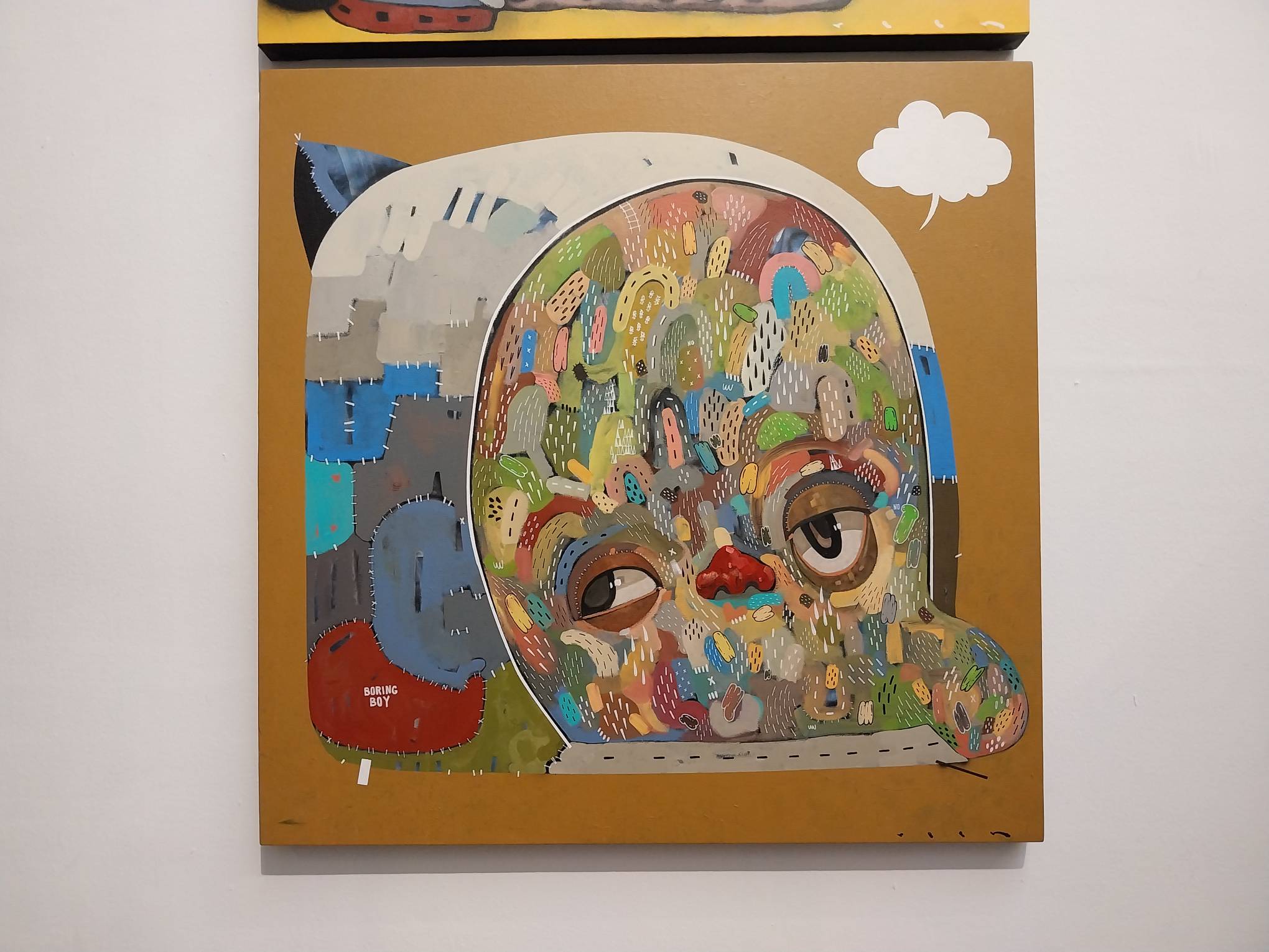 A painting for Reen Barrera's "Muscle Land." Photo by Elle Yap.