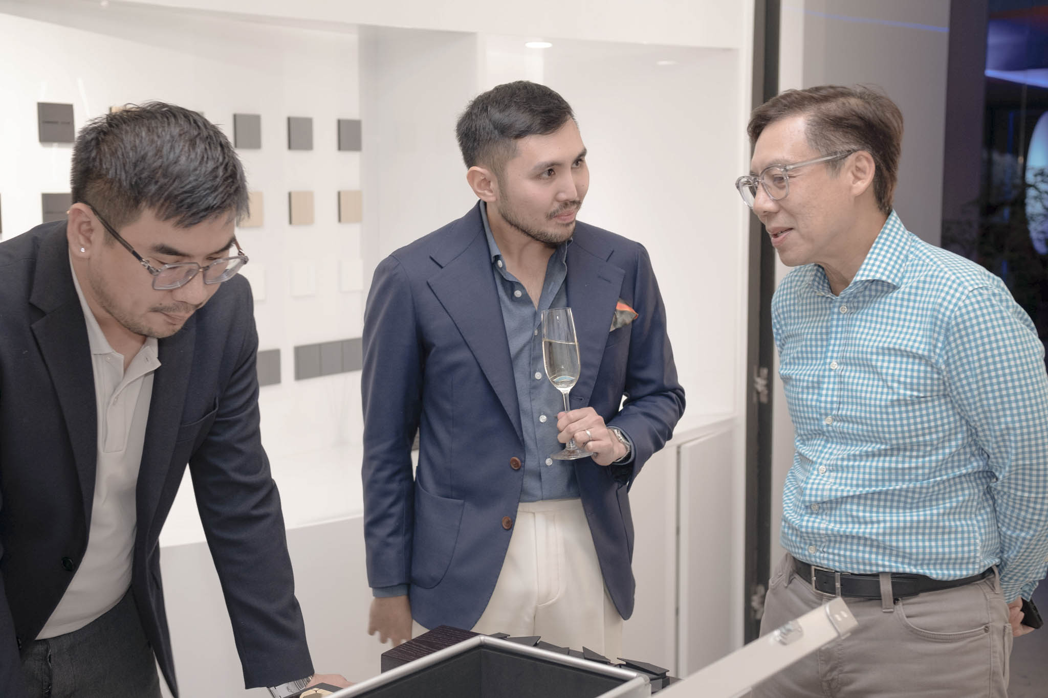 Gabriel Henares Esguerra showed SmarAge X line to (L) Spencer Sy and (R) Anthony Nazareno.