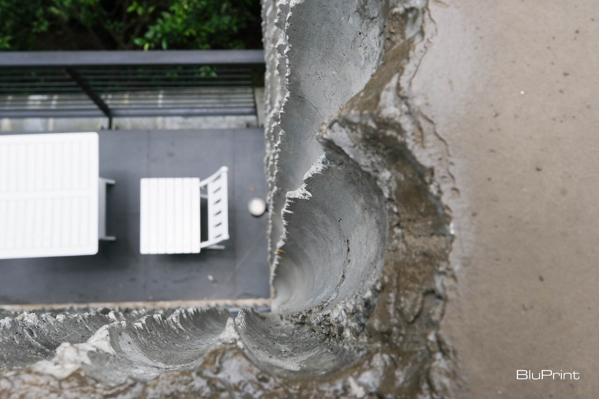 detail shot of the bamboo formwork