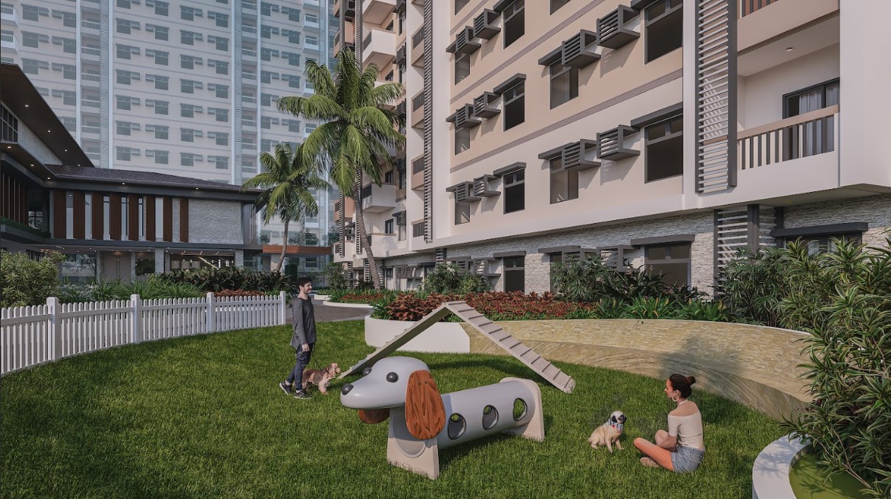 The pet park at Sierra Valley Gardens offers a safe and enjoyable space for pets to play and exercise. 