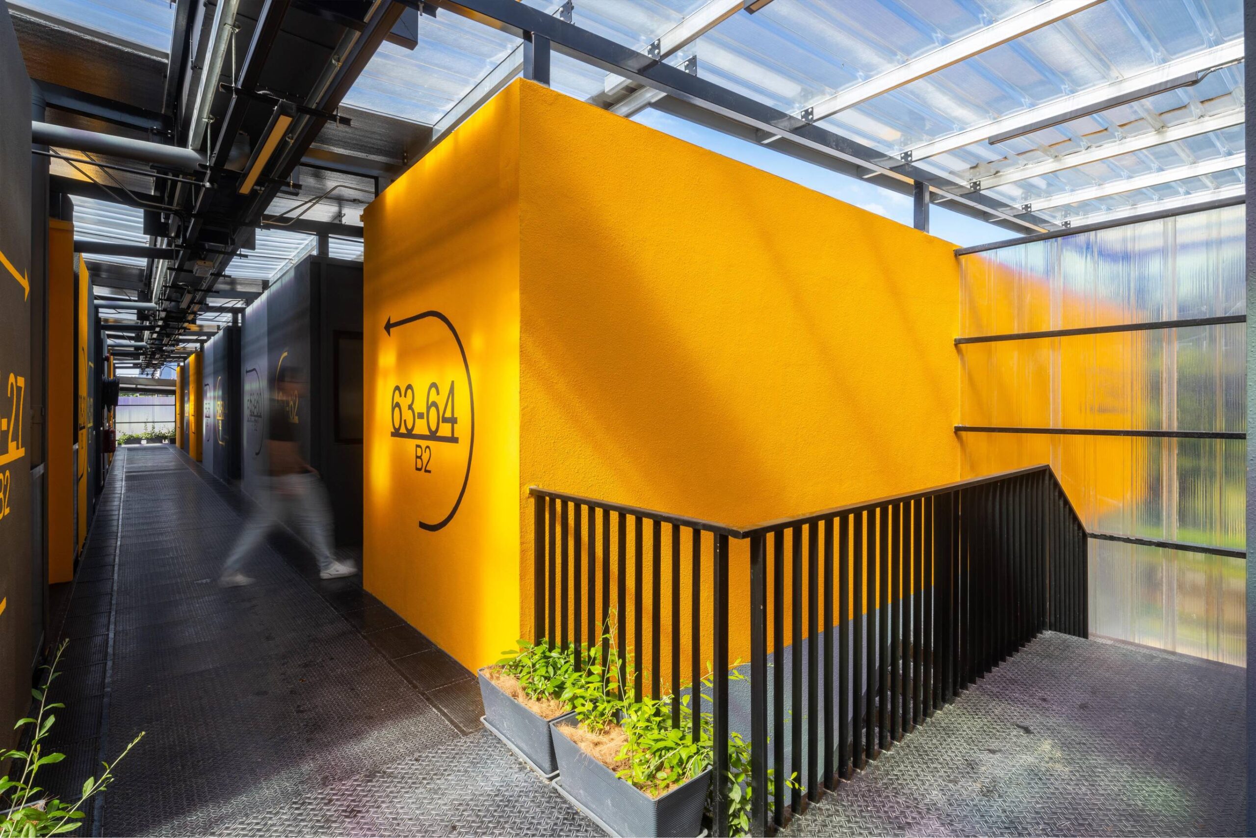 Hallways of the co-living areas. Photo by Pixelaw Photography.