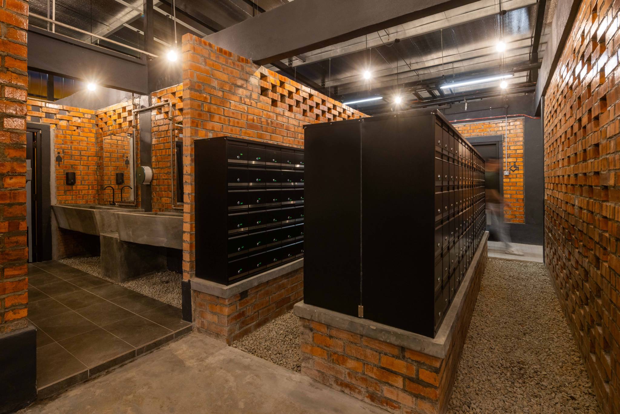 Mail room of SkyBlox Housing. Photo by Pixelaw Photography.