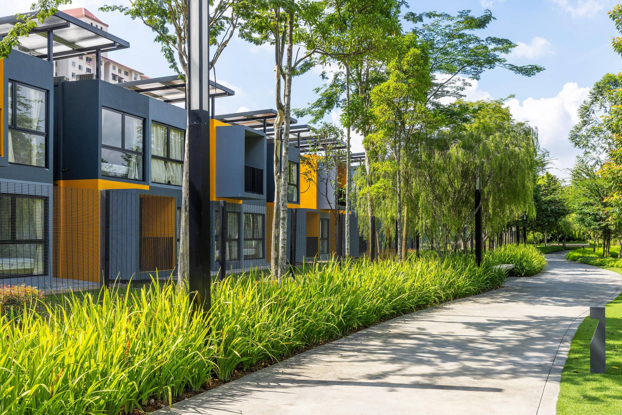 The greenery in the walkways of the building. Photo by Pixelaw Photography.