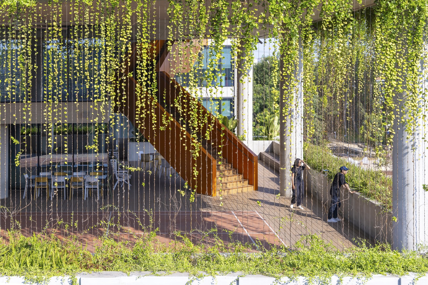 Staircase of the dining building. Photo by Trieu Chien.