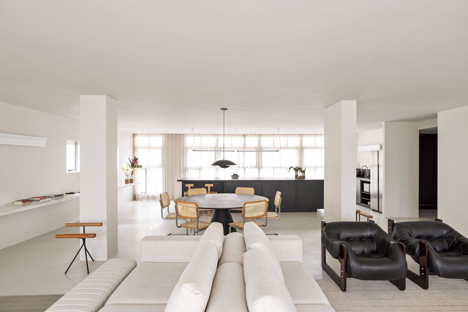 Living room area of an apartment in the Renata Building. Photo by Fran Parente.