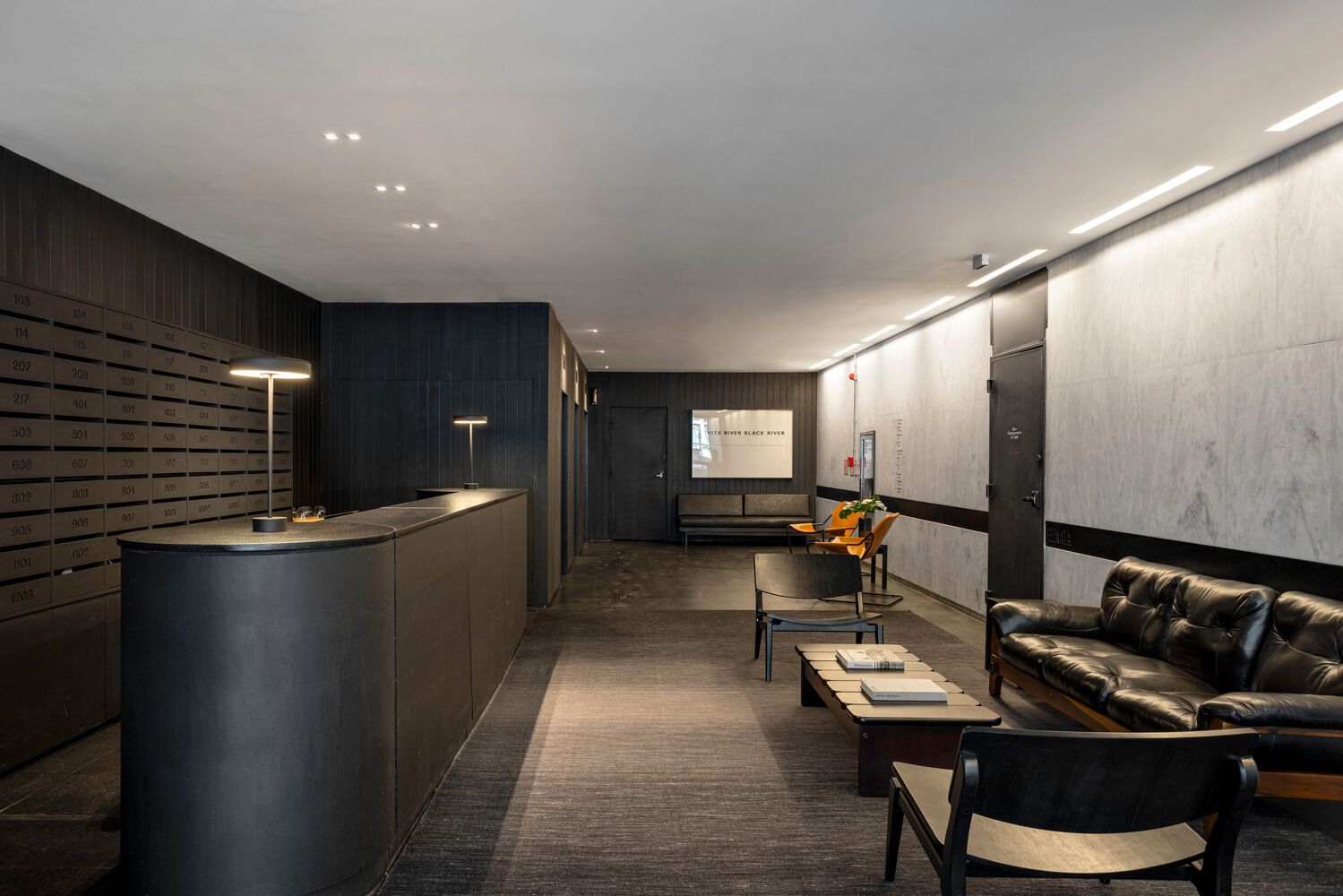 Lobby area of the Renata Building. Photo by Fran Parente.