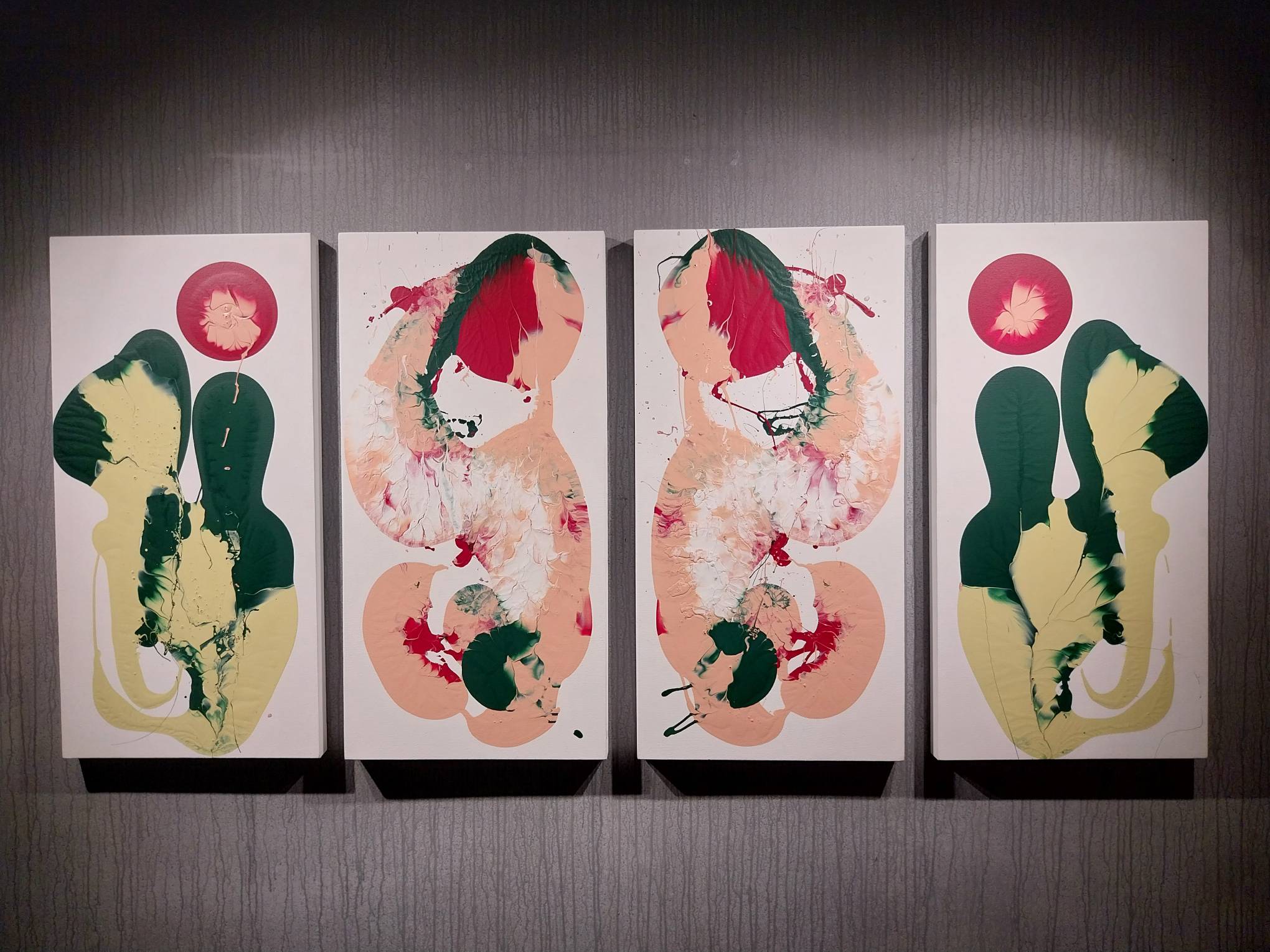 "Jade Valley 1," "Peach Blossom 1-2," and "Jade Valley 2." Photo by Elle Yap.