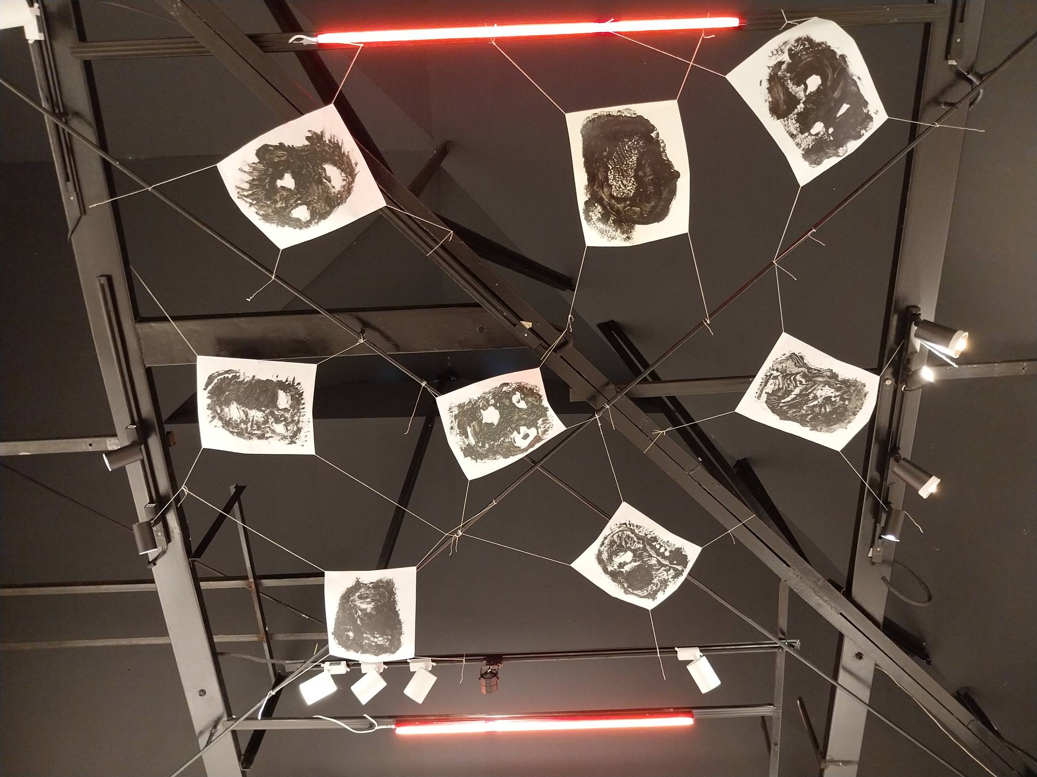 Ceiling works for "Heaven Earth Hello." Photo by Elle Yap.