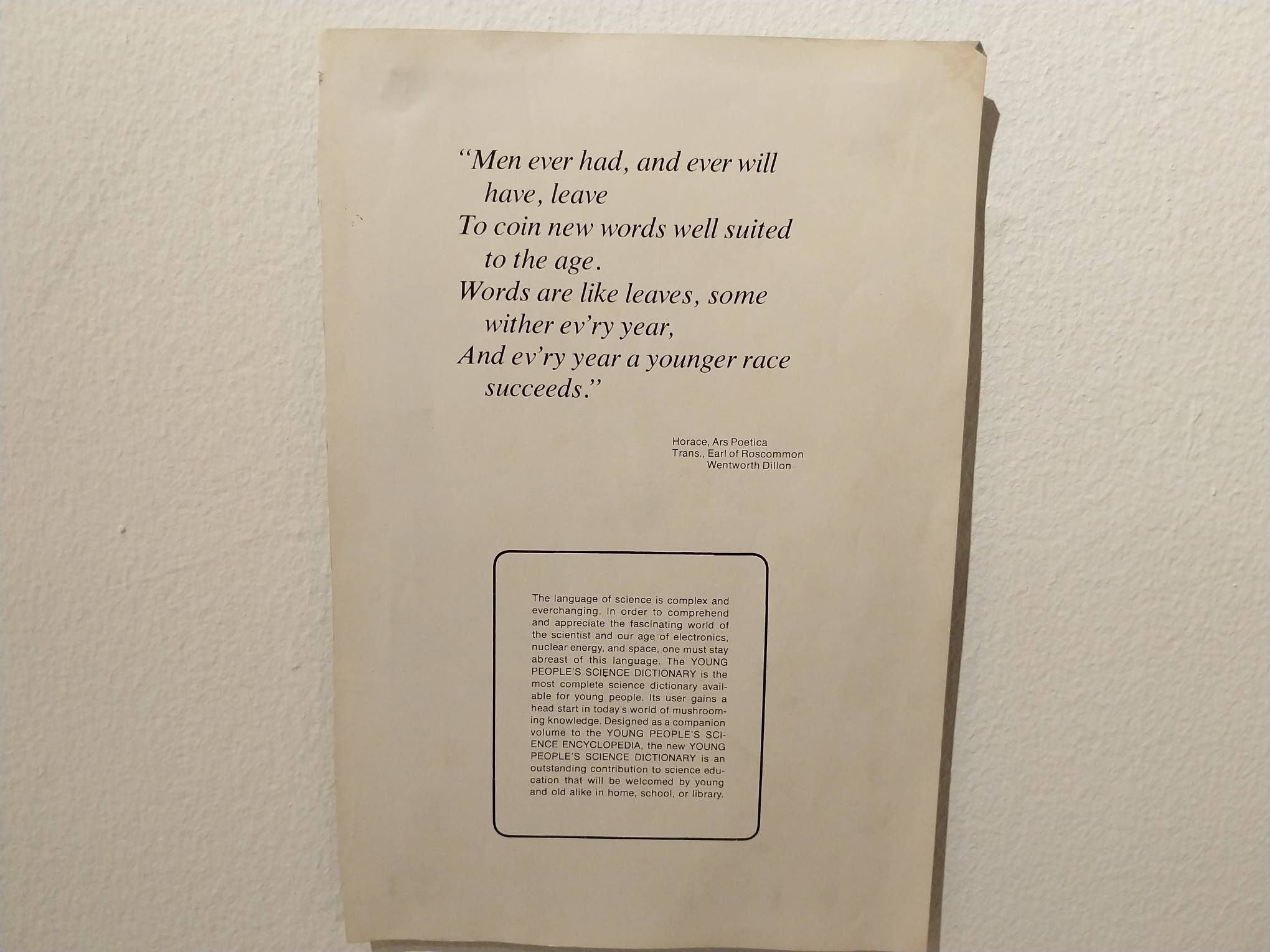 A page from a book. Photo by Elle Yap.