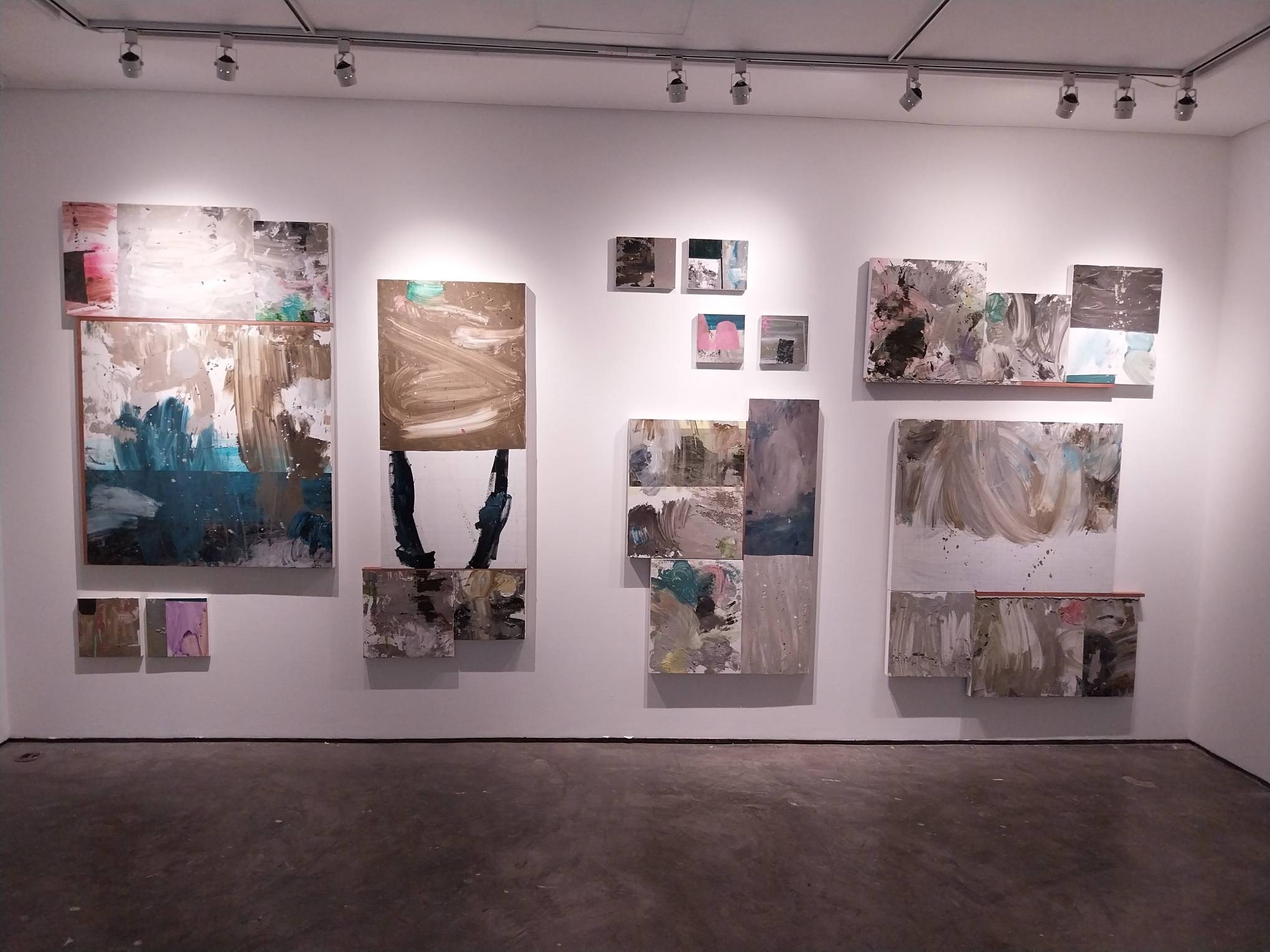 Some of the painted works for Zean Cabangis' "Nawawalang Paraiso." Photo by Elle Yap.