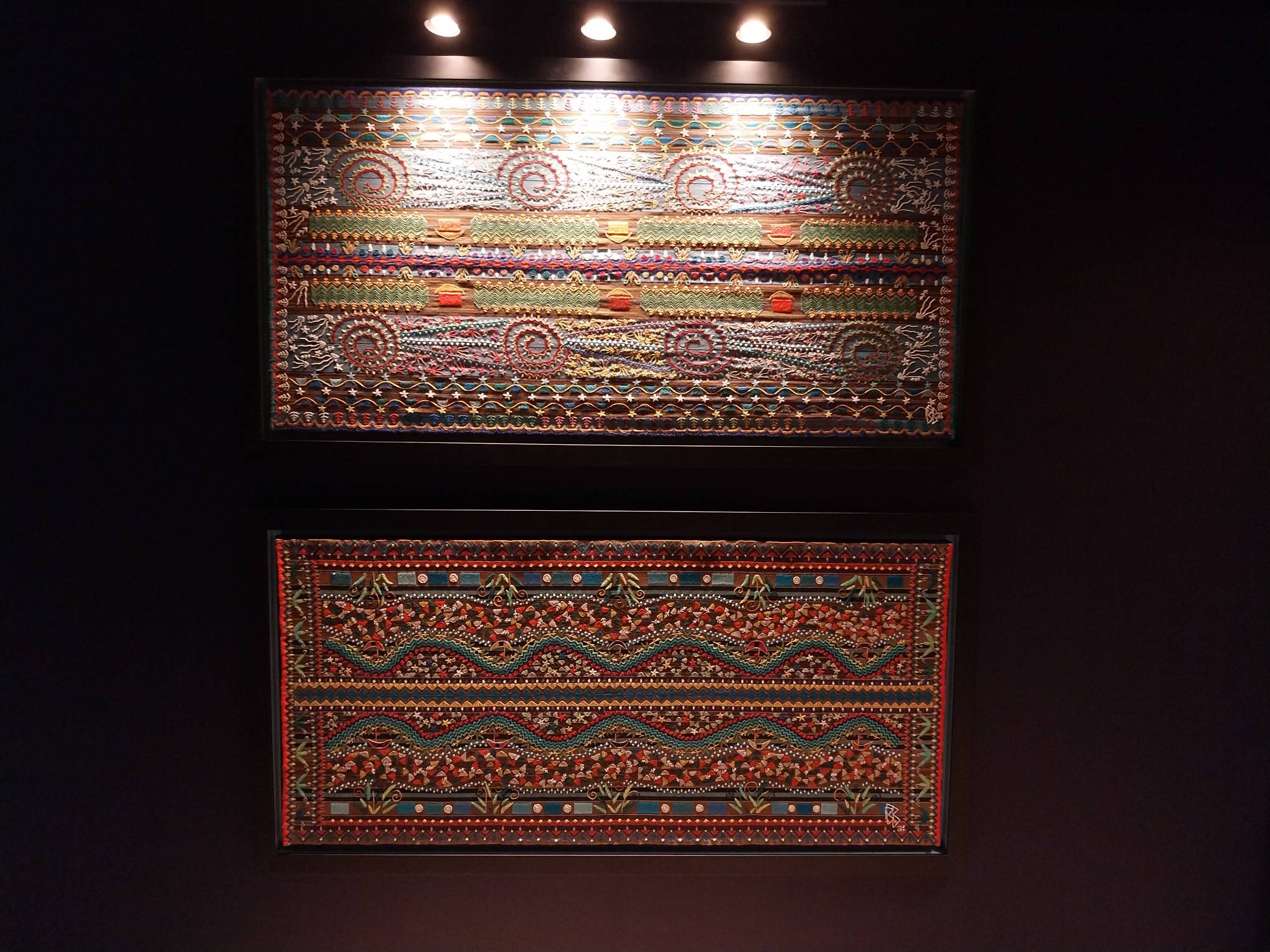 Two Kalinga textile artworks by Irene Bawer-Bimuyag.