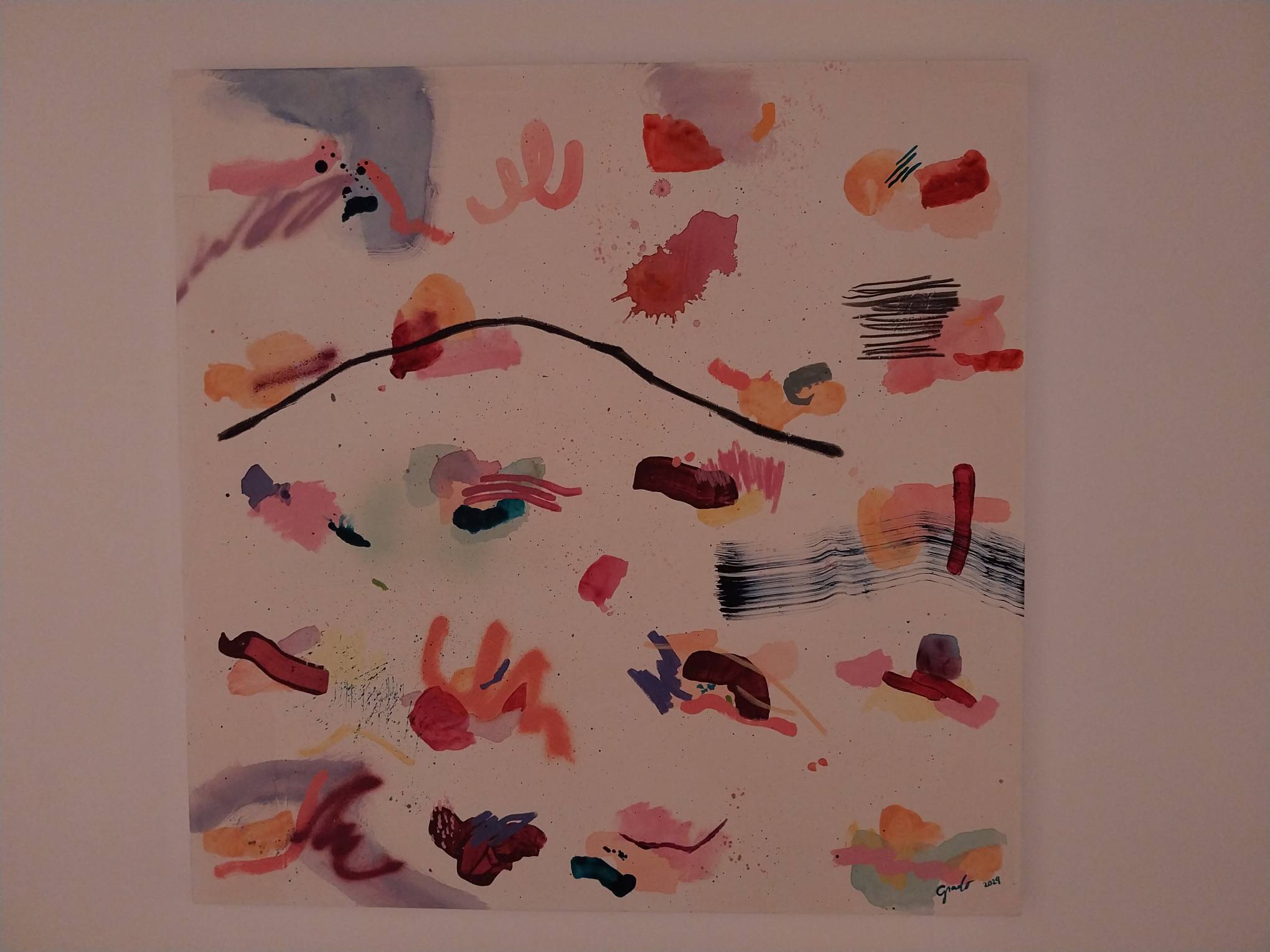 One of the bigger abstract works in "Blue Plate, Synthetic Savor."